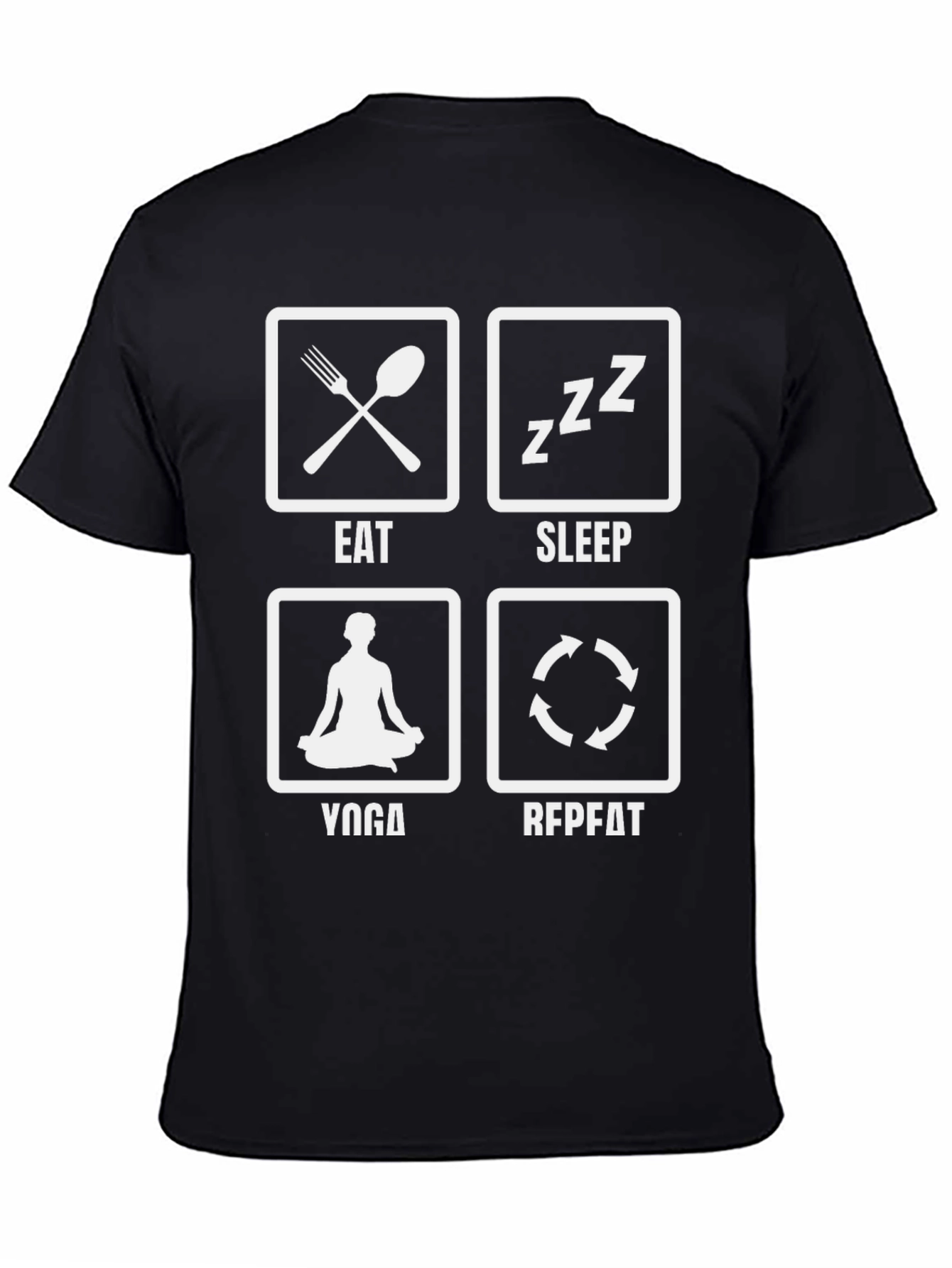 Eat Sleep Yoga Repeat Graphic Tee - Relaxed Fit