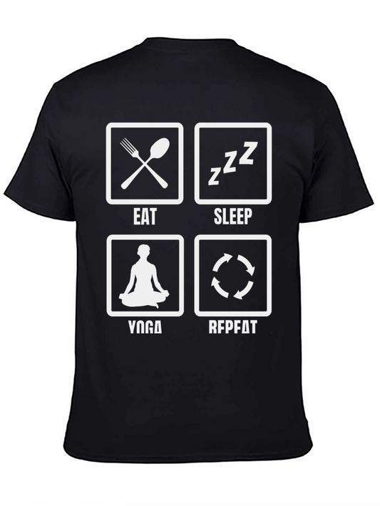 Eat Sleep Yoga Repeat Graphic Tee - Relaxed Fit