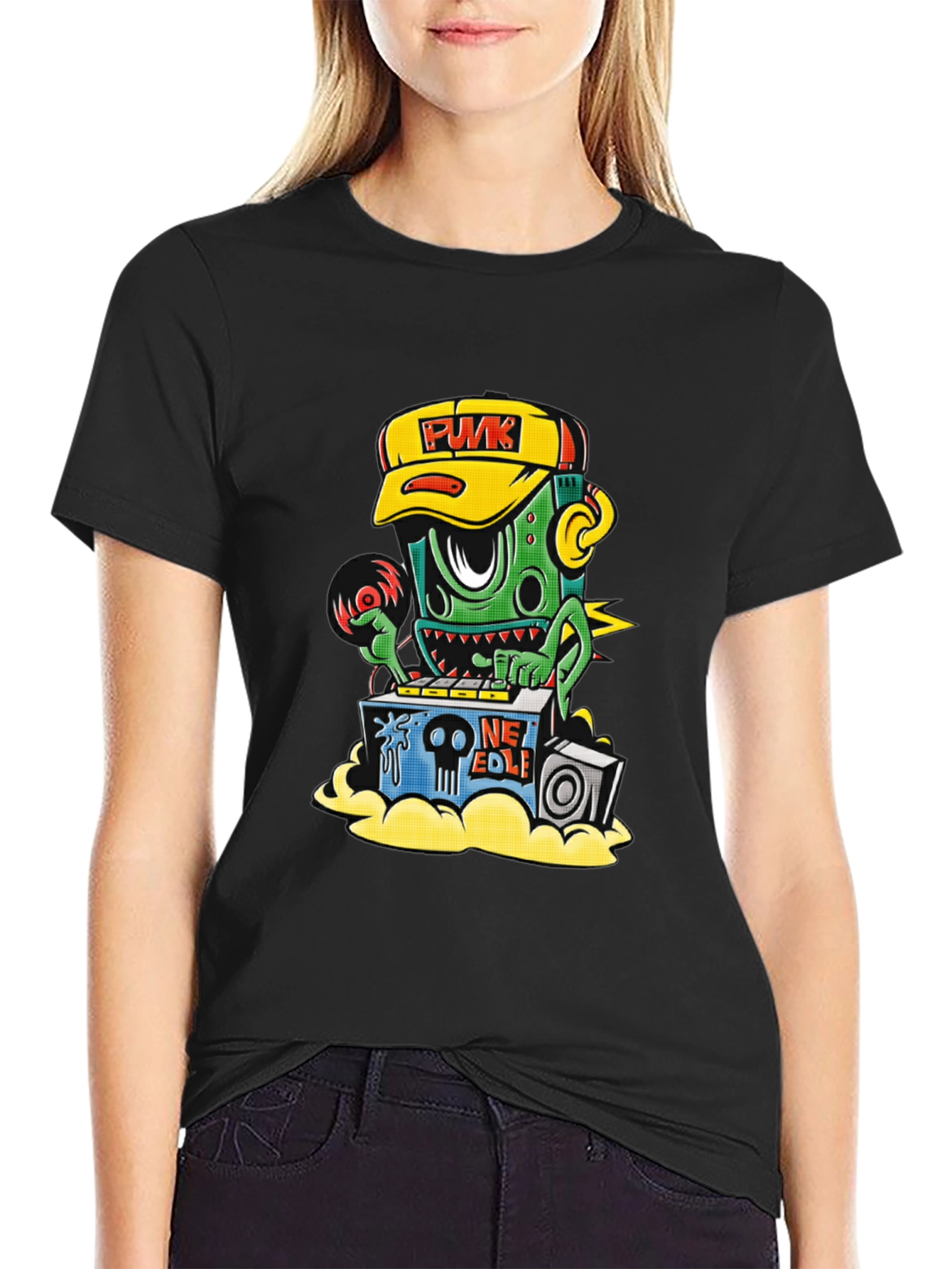 Punk DJ Graphic Black T-Shirt