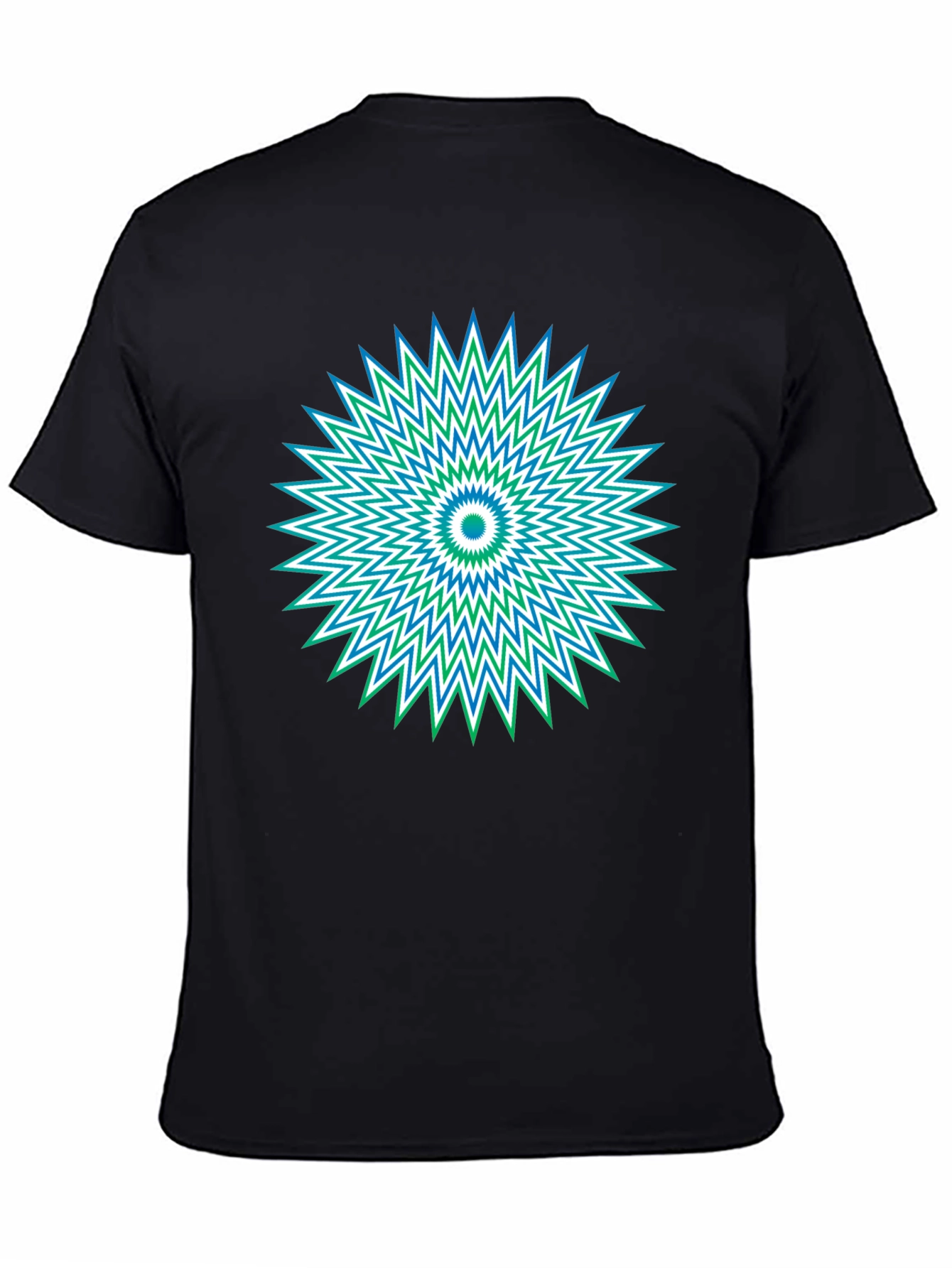 Optical Illusion Graphic Tee - Black Cotton T-Shirt