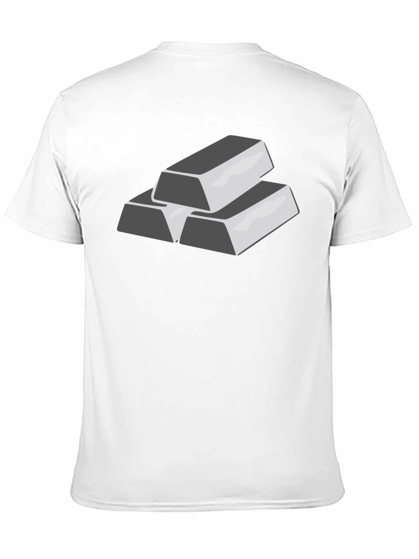 Silver Bar Stack Graphic Tee - Black Cotton T-Shirt