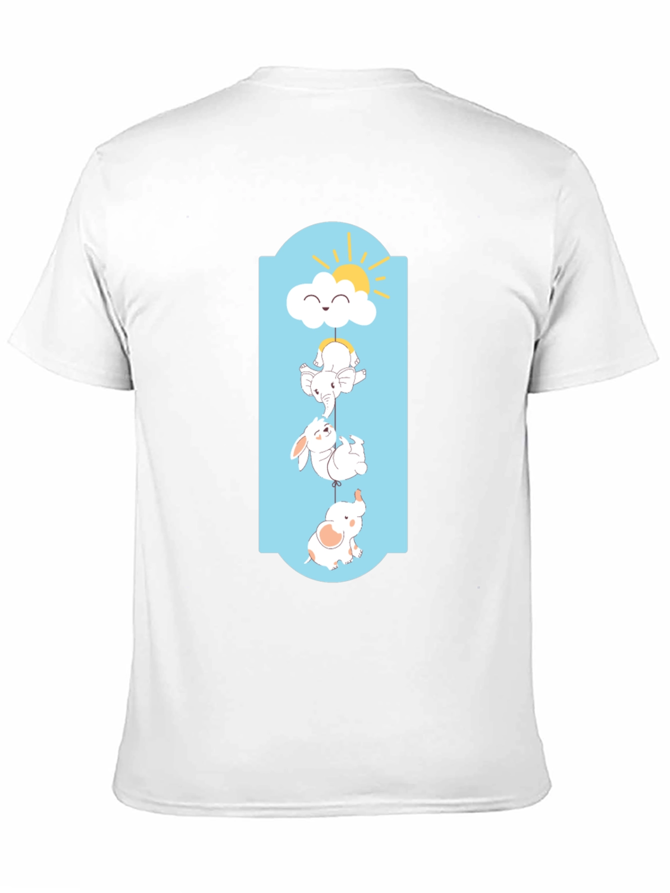 Cute Cartoon Animal Graphic Black T-Shirt