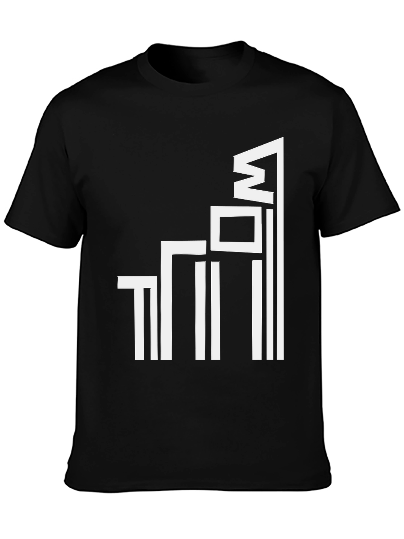 Modern Geometric Graphic Tee - Black