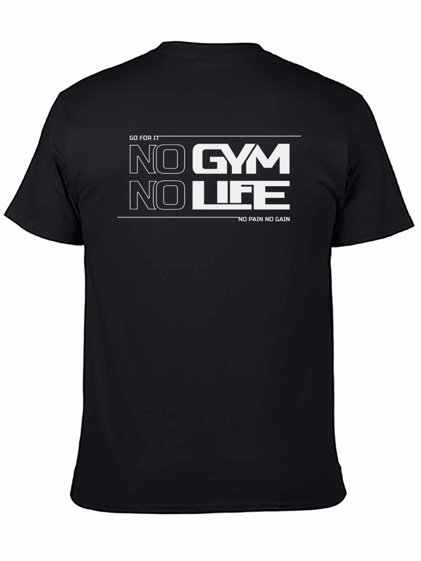 No Gym No Life Black Graphic T-Shirt