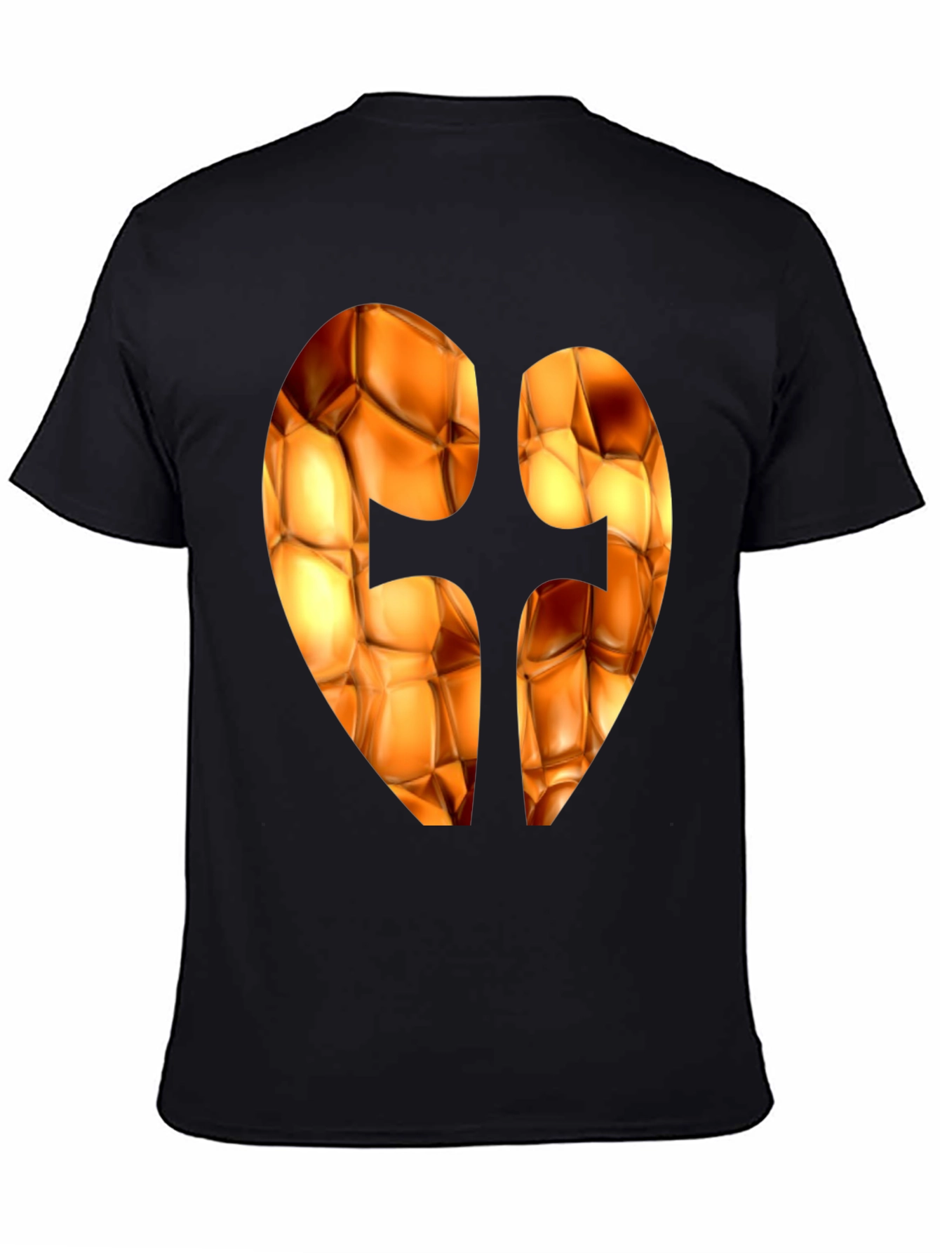 Abstract Heart Design Black T-Shirt