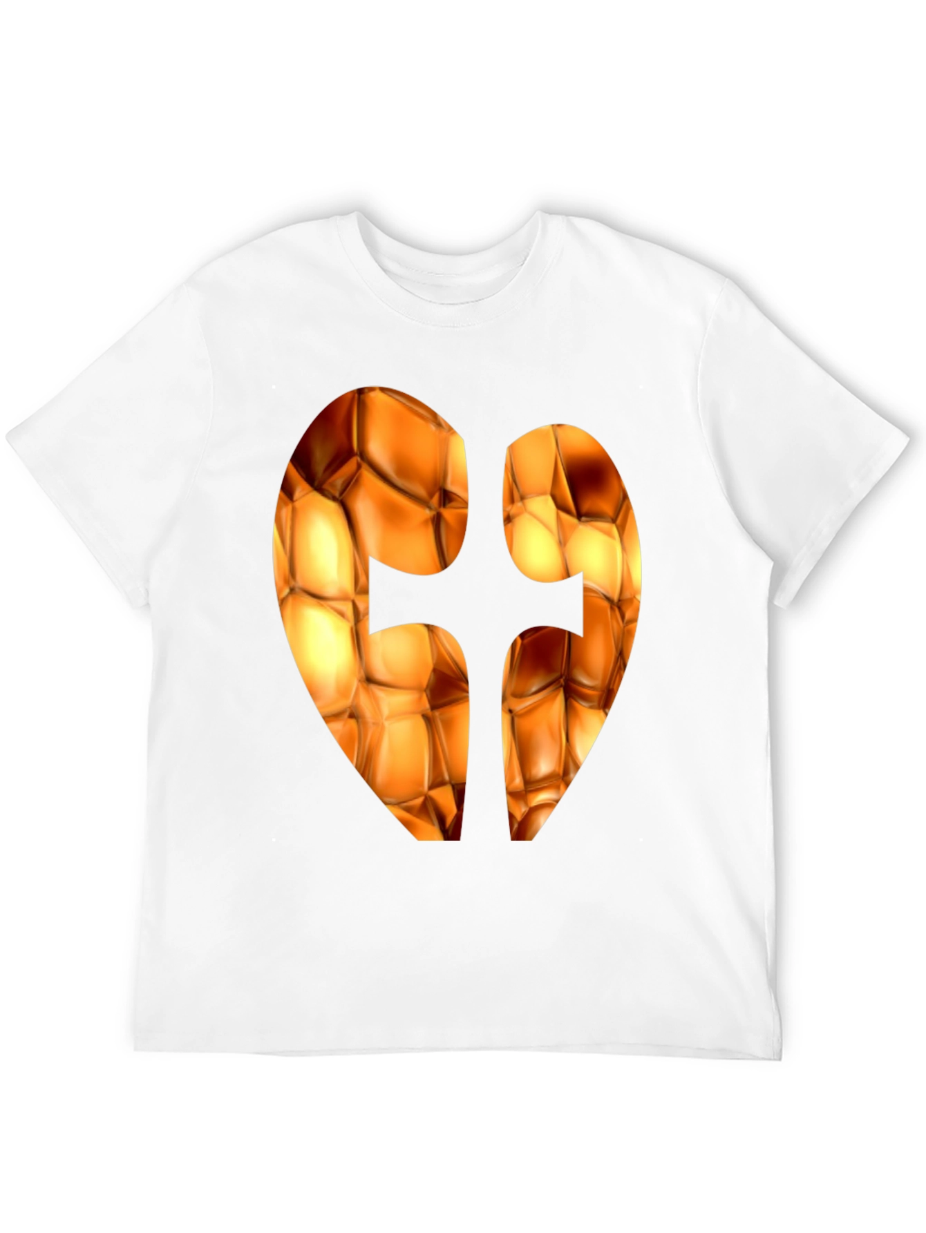 Abstract Heart Design Black T-Shirt