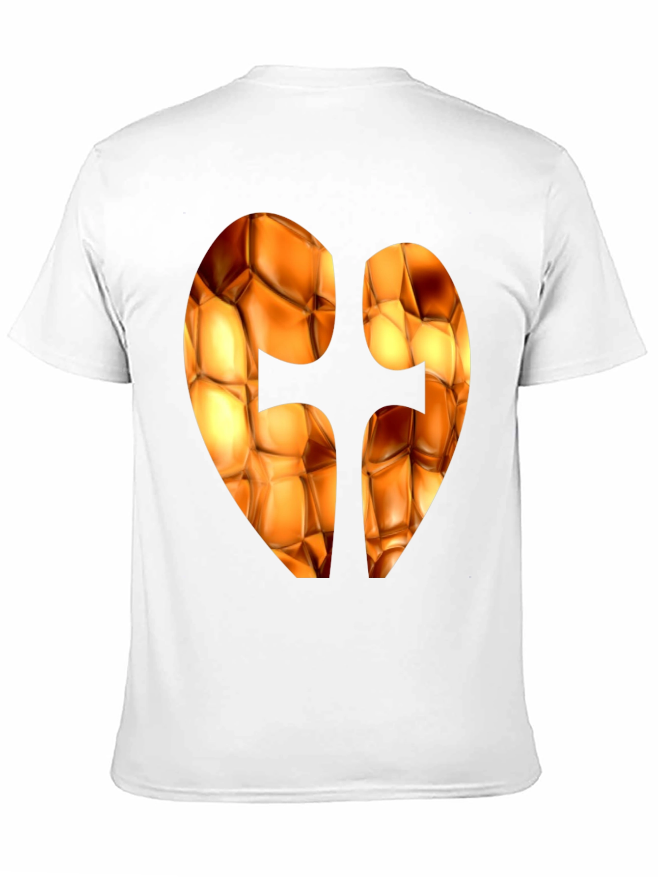 Abstract Heart Design Black T-Shirt