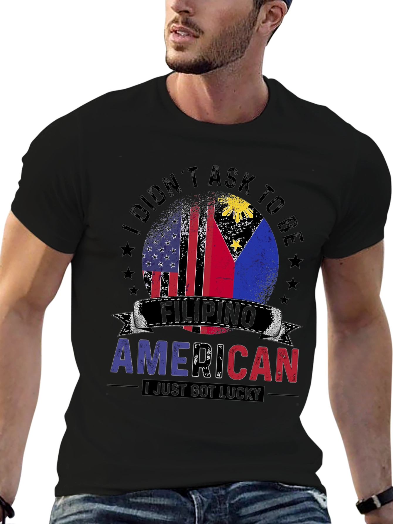 Filipino American Pride T-Shirt - Lucky to be Both!