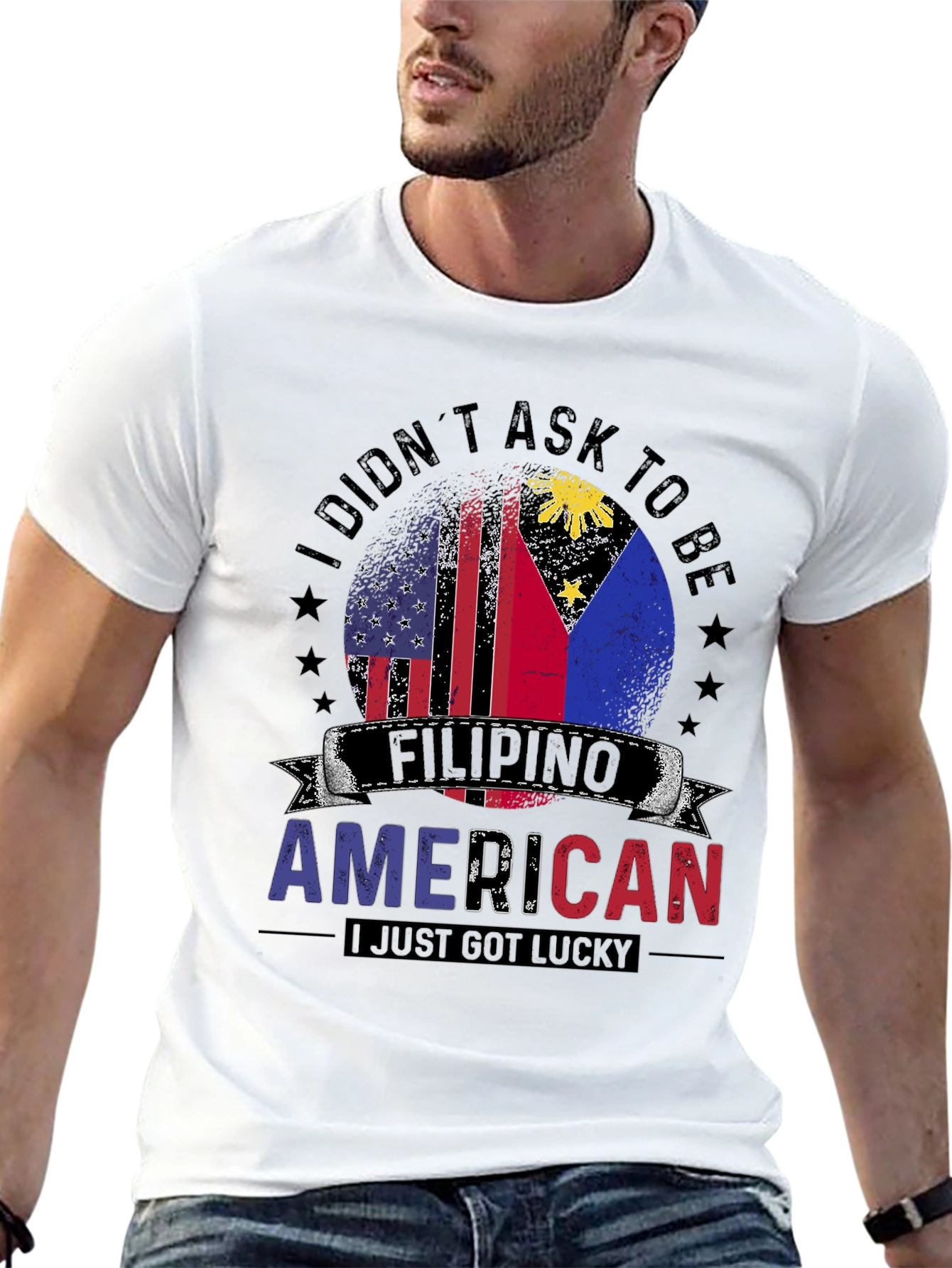Filipino American Pride T-Shirt - Lucky to be Both!