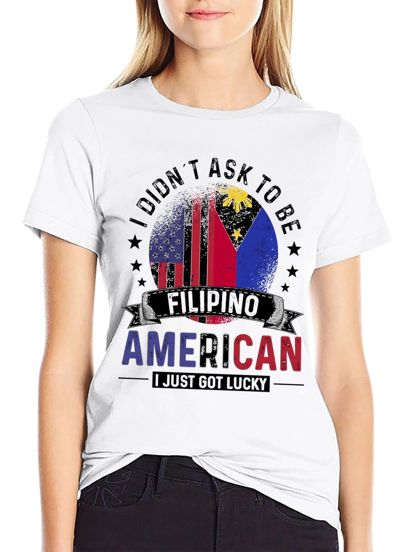 Filipino American Pride T-Shirt - Lucky to be Both!