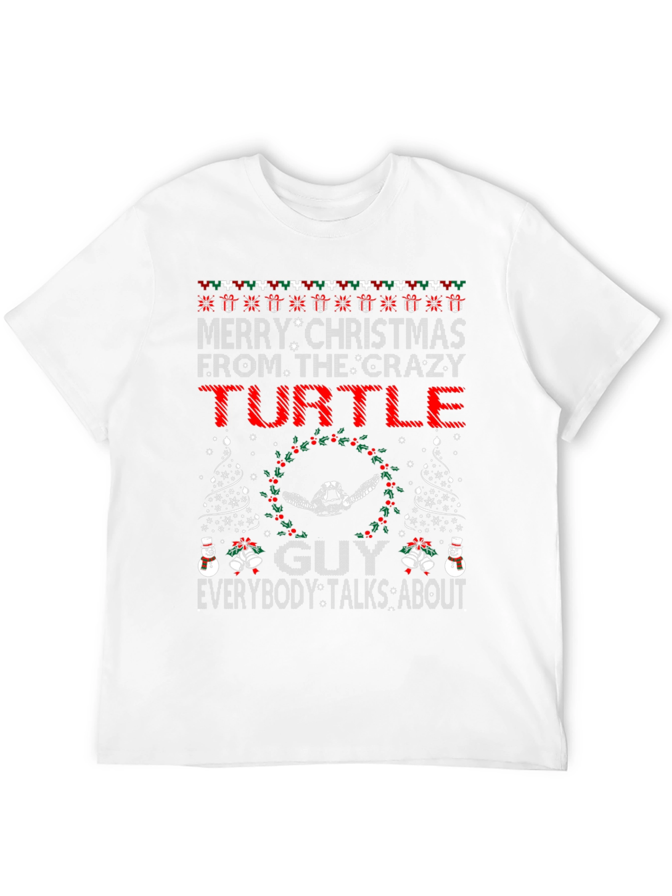 Crazy Turtle Guy Christmas T-Shirt