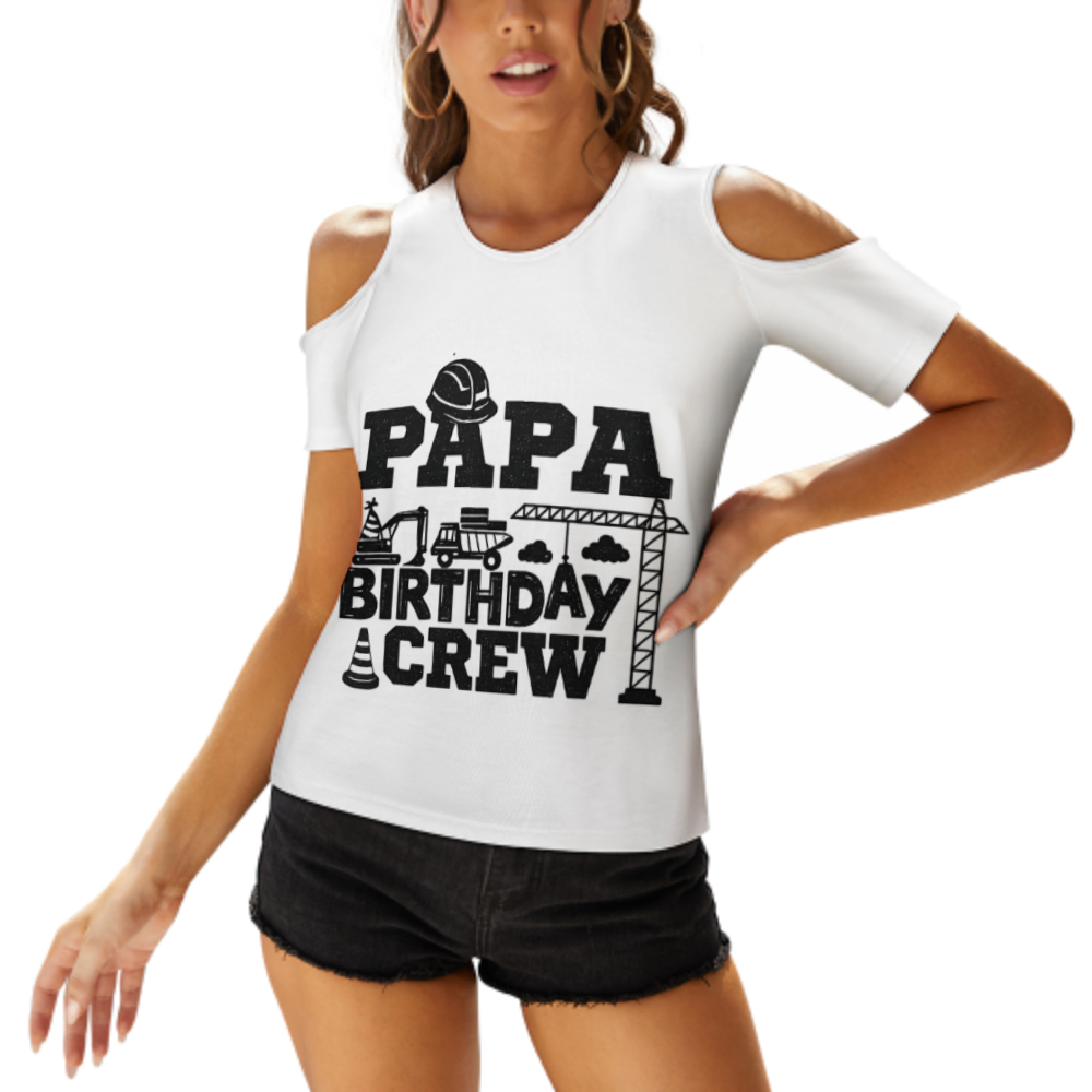 Papa Birthday Crew Construction Graphic T-Shirt – Funny Family Party Tee for Builders & Truck Lovers(z180)