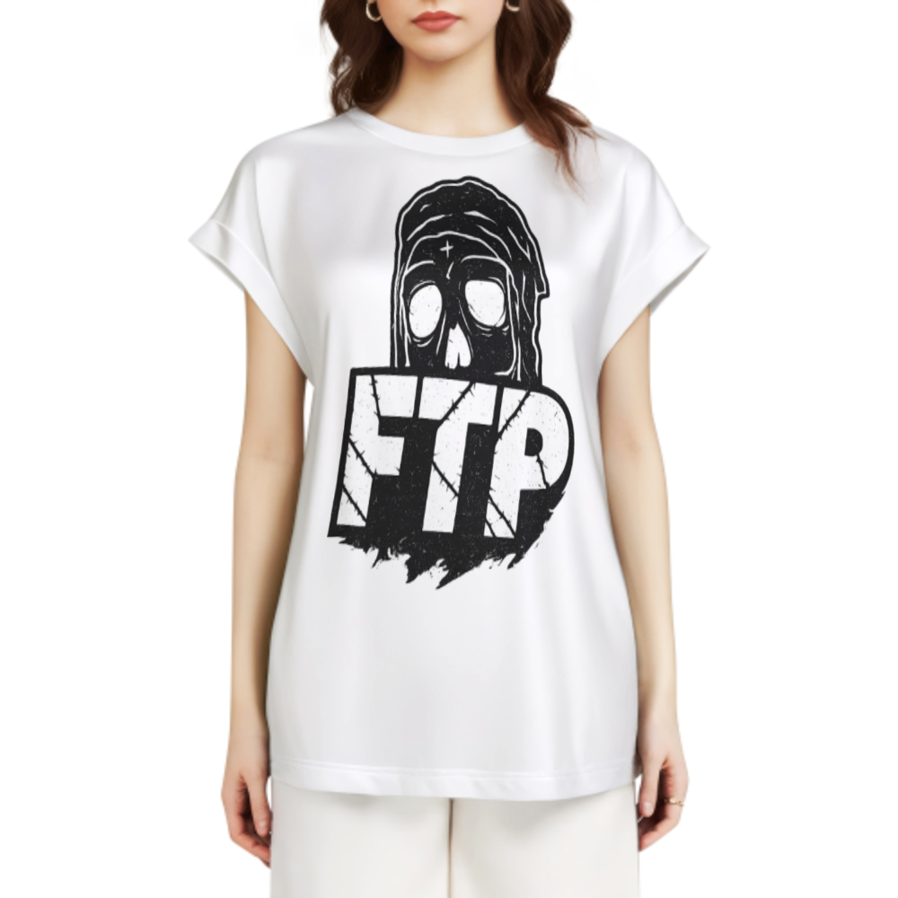 FTP Skull Graphic Tee – Dark Streetwear Horror Style Unisex Shirt(z183)