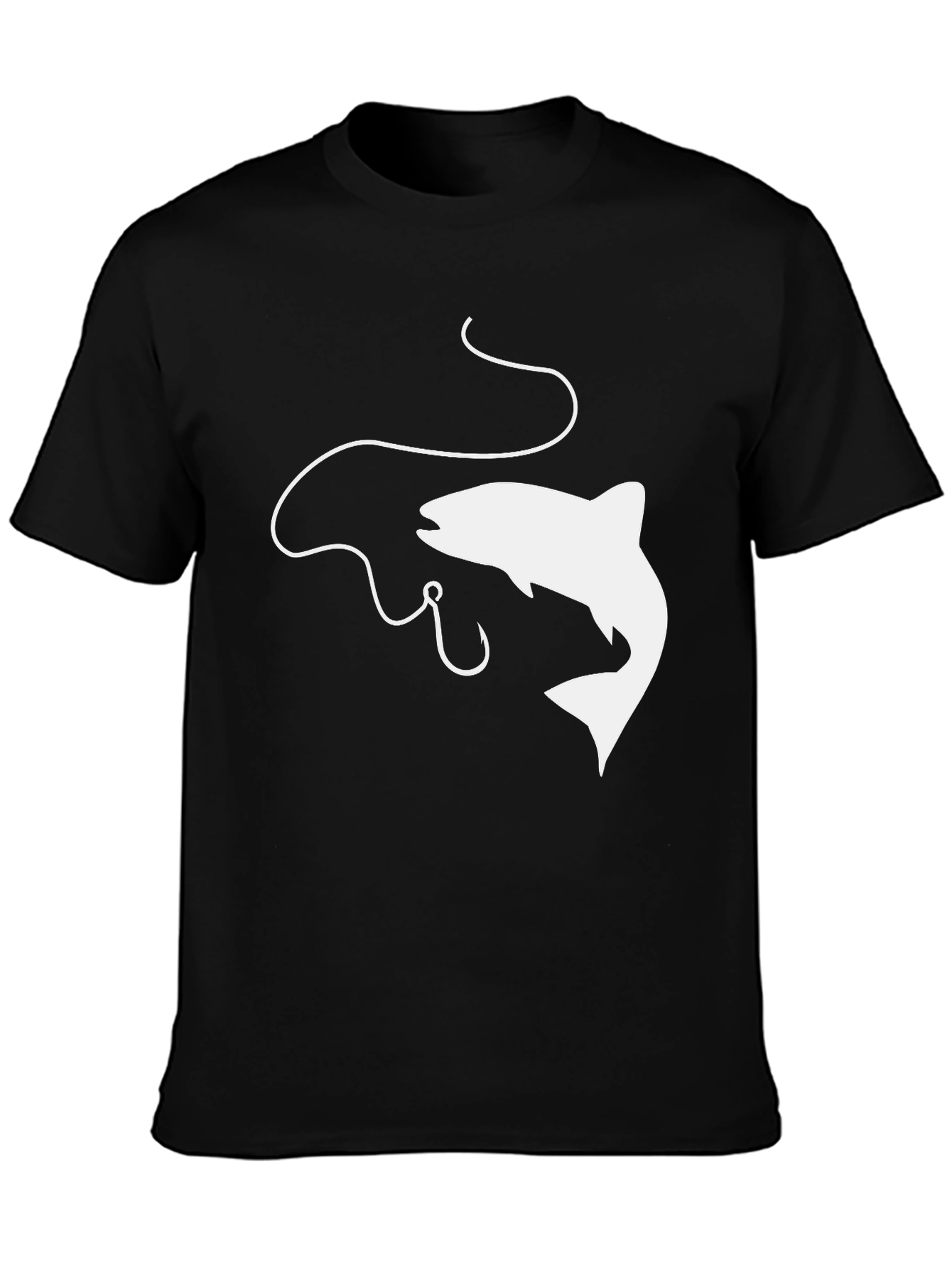 Fishing Graphic Tee - Black Cotton Comfort