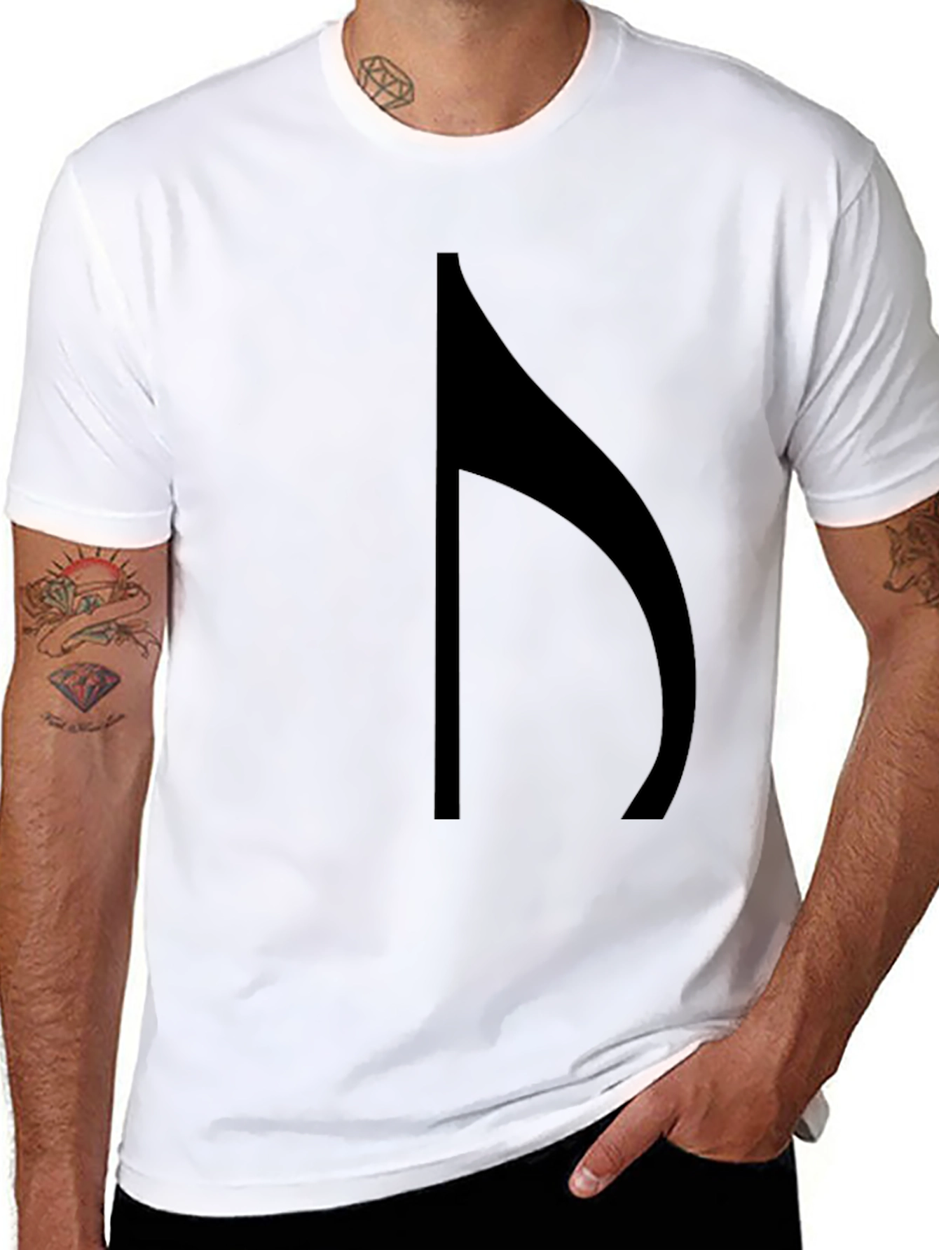 Unique Black Music Note Graphic Tee
