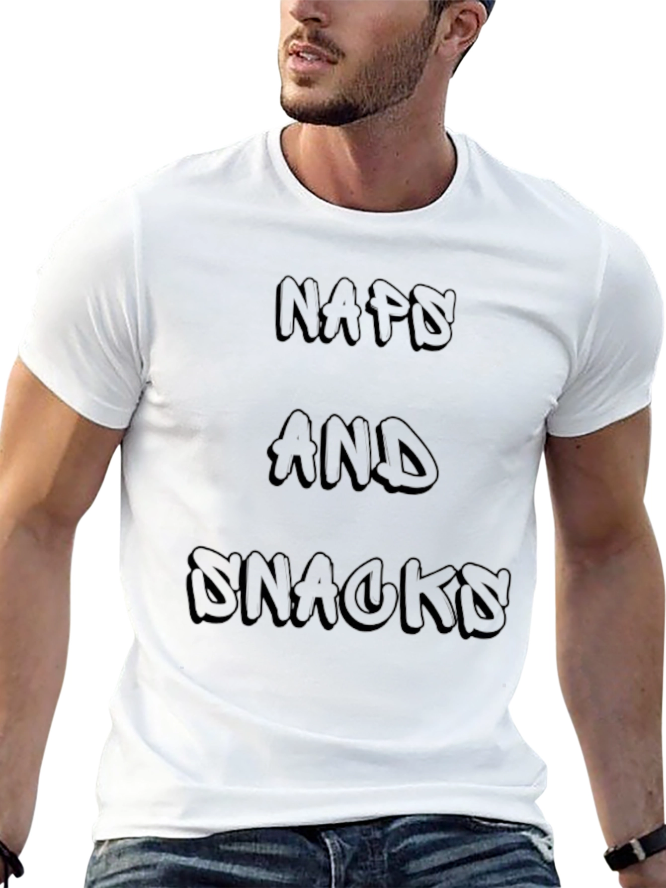 Naps and Snacks Black Graphic Tee Shirt