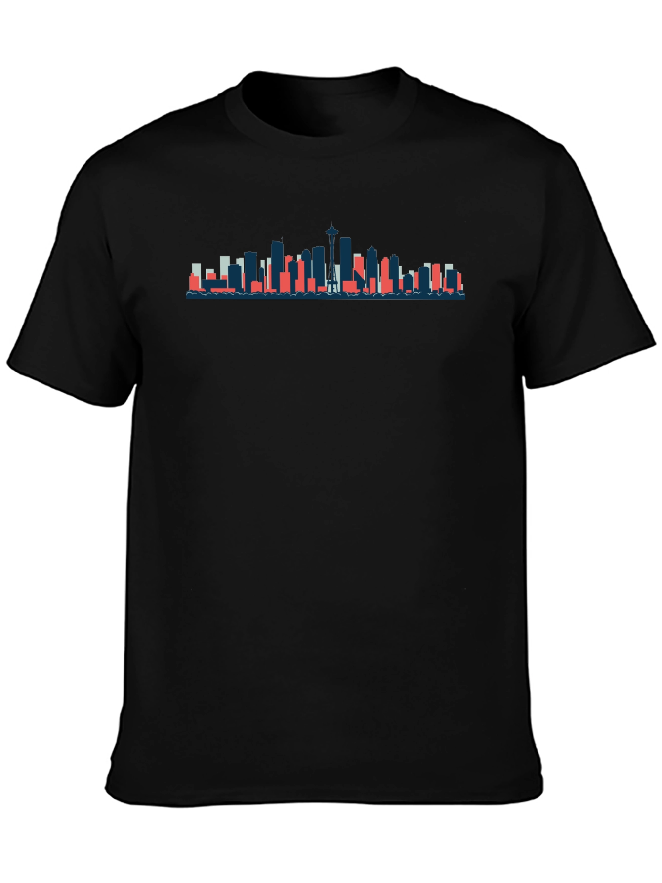 Seattle Skyline Graphic Black T-Shirt