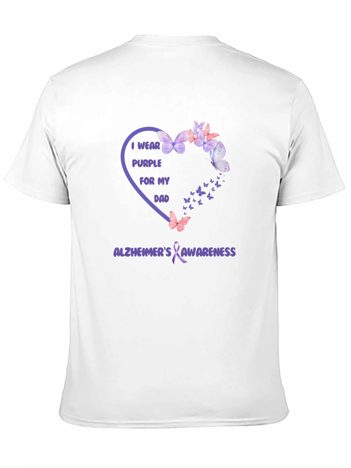 Alzheimers Awareness Purple Butterfly Dad T-Shirt