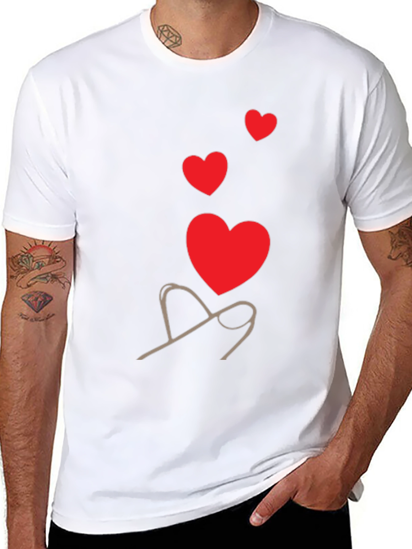 Heart Graphic Black T-Shirt