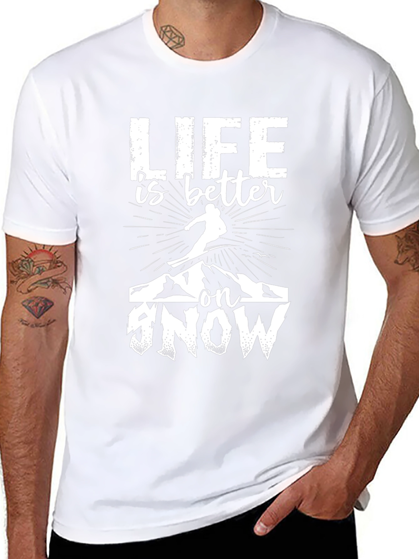 Life Is Better On Snow Graphic Tee - Black
