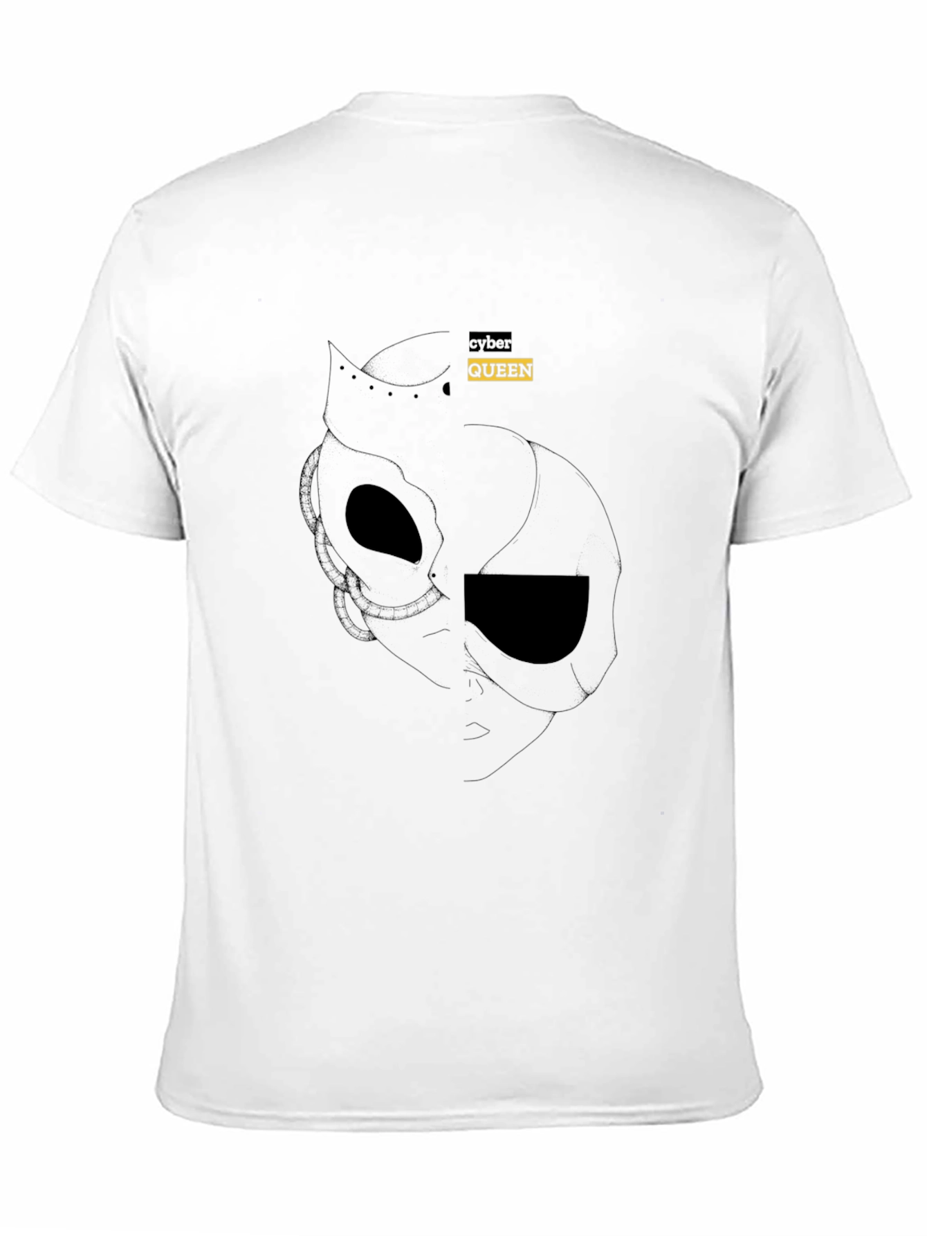 Cyber Queen Graphic Tee - Black Cotton Blend
