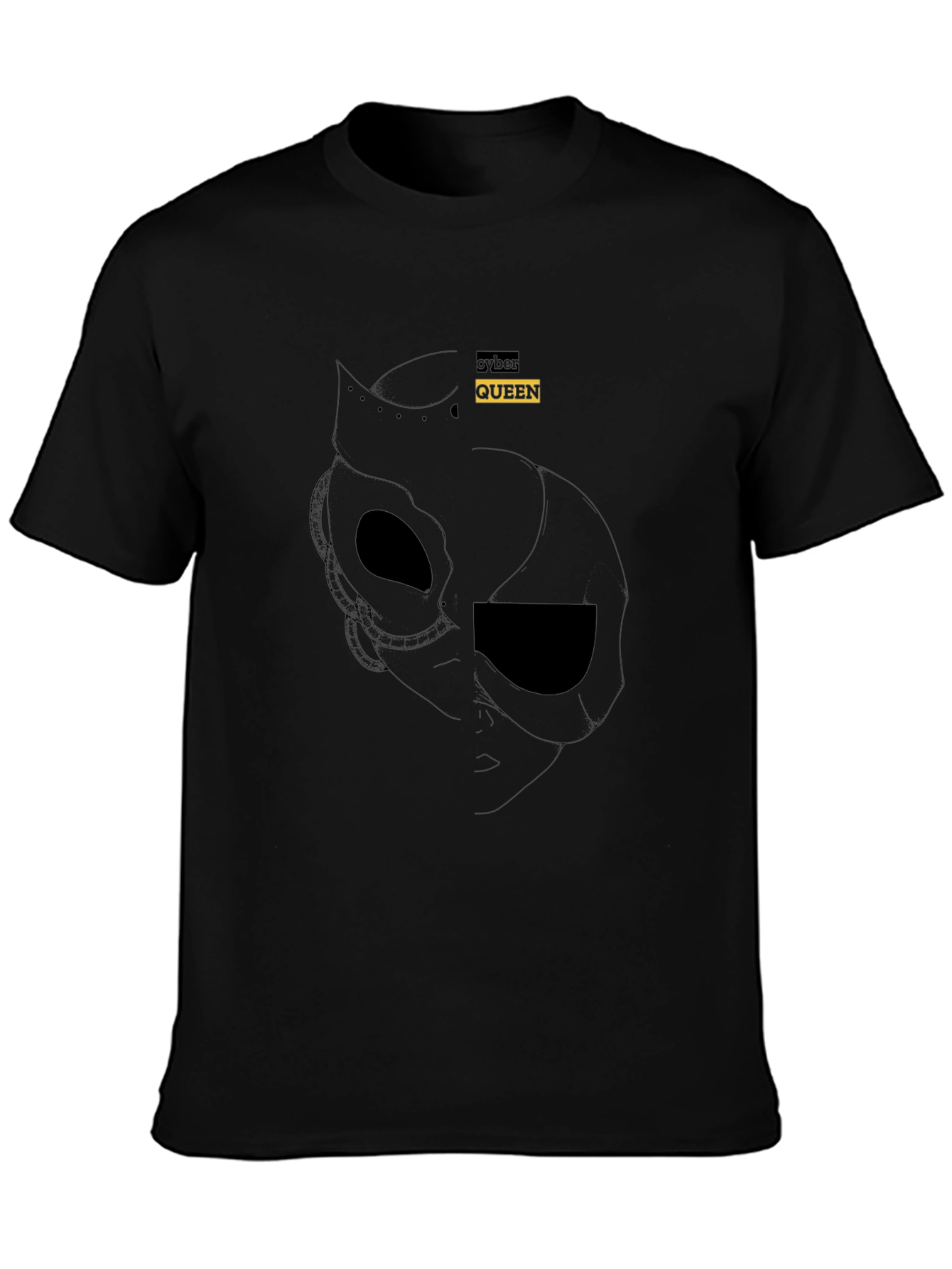Cyber Queen Graphic Tee - Black Cotton Blend
