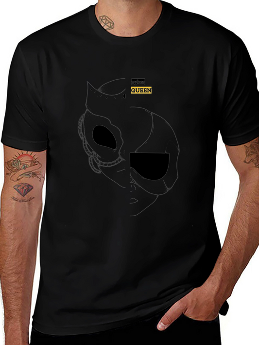 Cyber Queen Graphic Tee - Black Cotton Blend