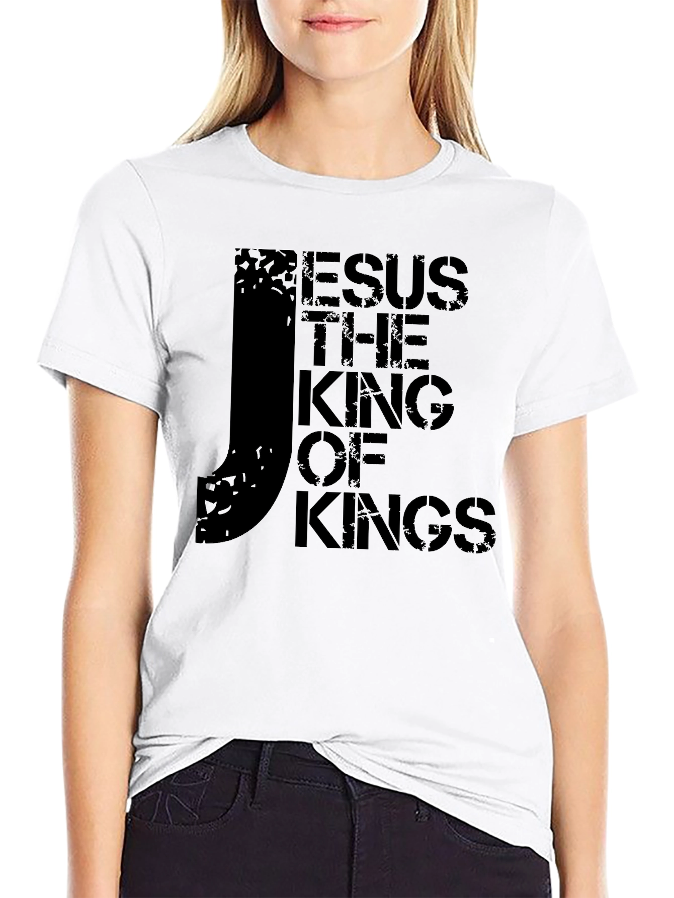 Jesus The King of Kings Black Graphic T-Shirt