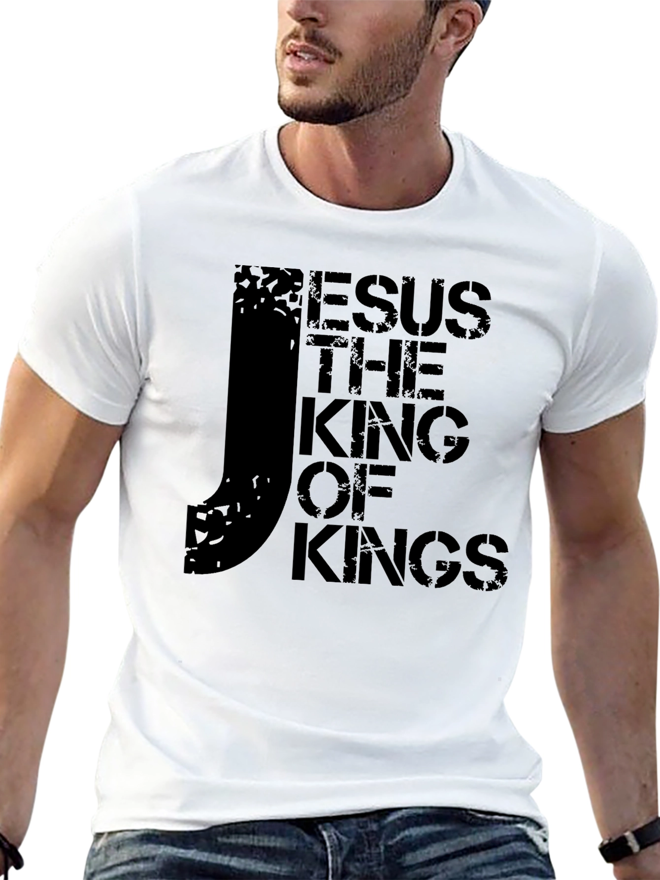 Jesus The King of Kings Black Graphic T-Shirt