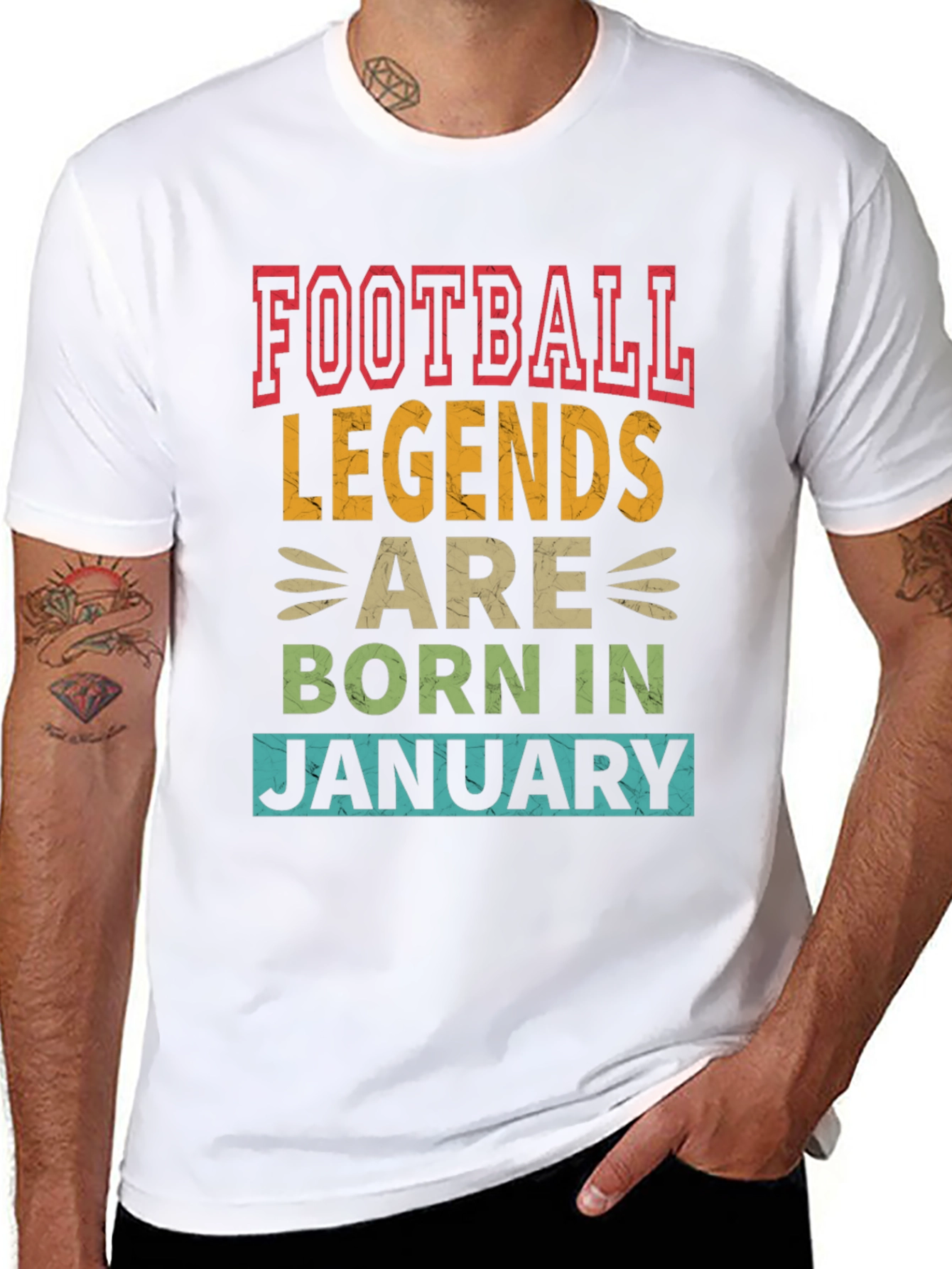 Football Legends January Birthday Black T-Shirt