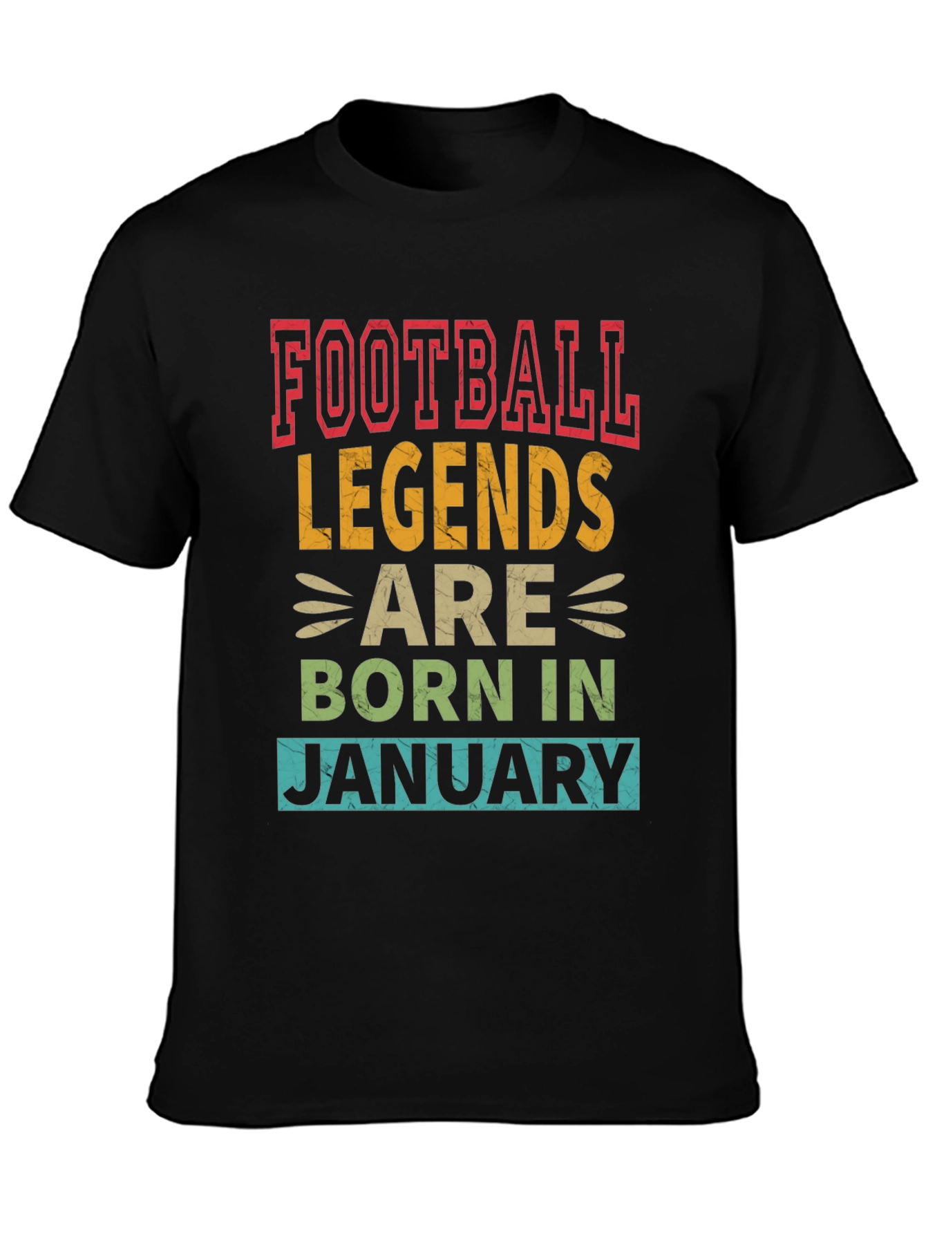 Football Legends January Birthday Black T-Shirt