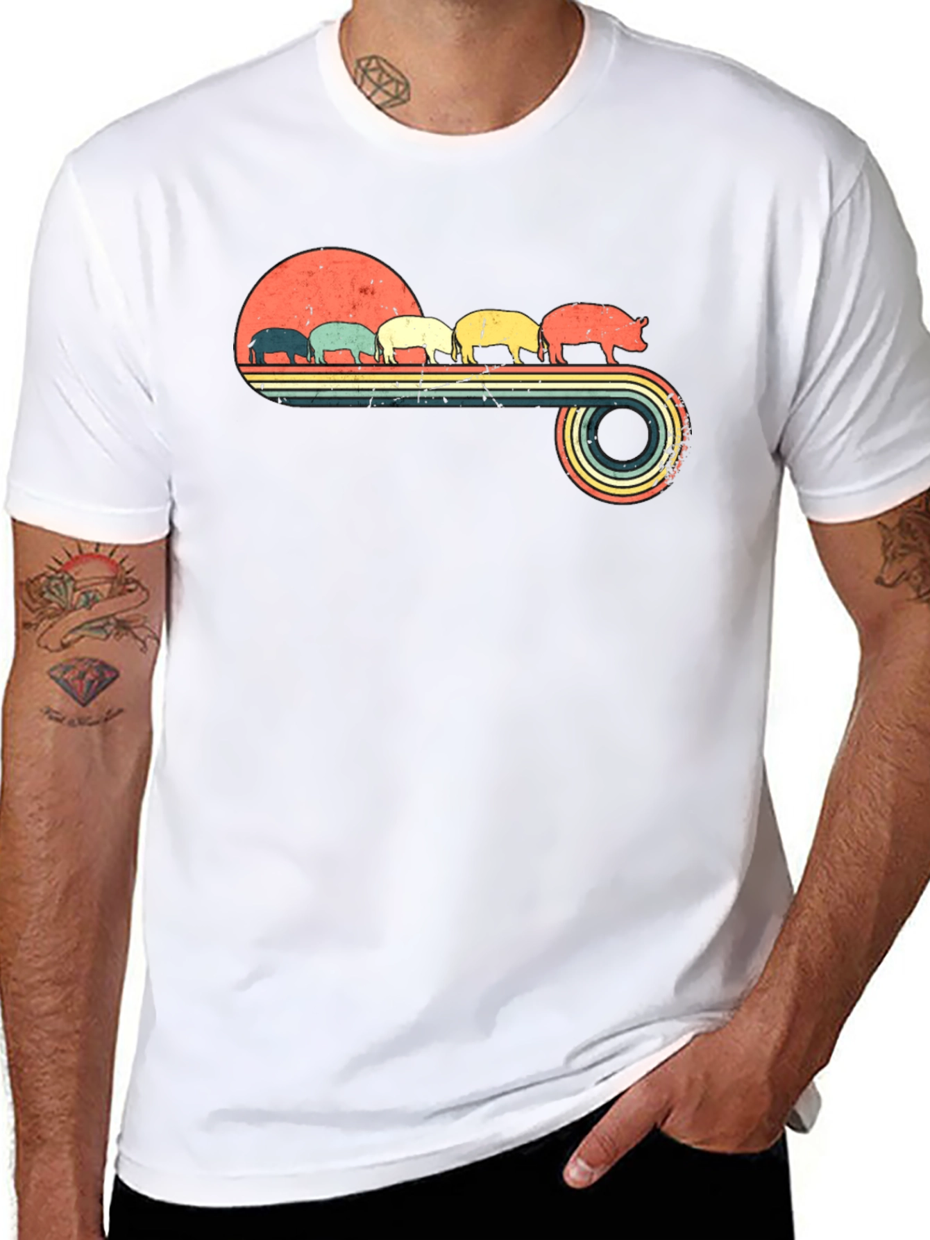 Retro Pig Silhouette T-Shirt