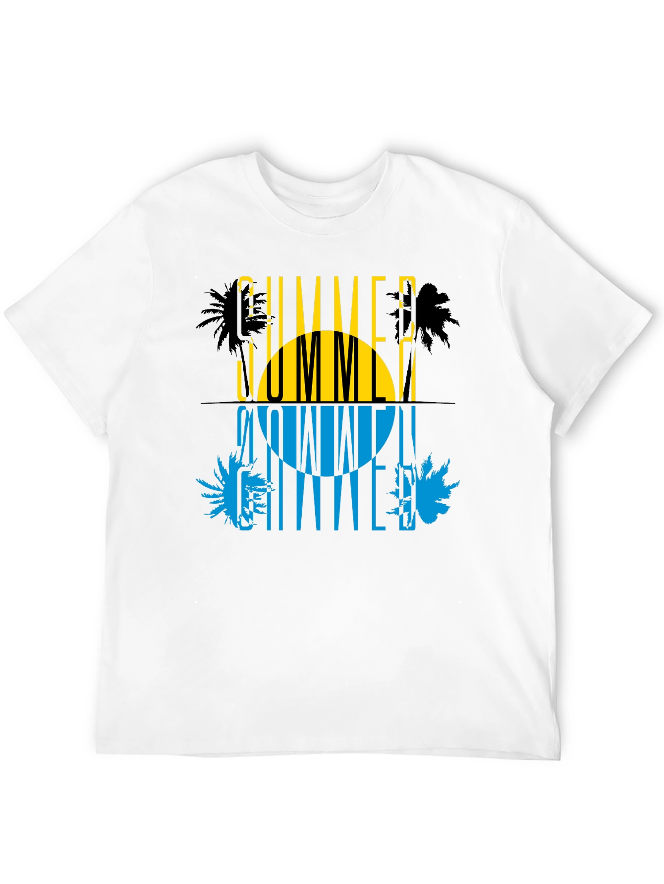 Summer Time Graphic Print Black T-Shirt