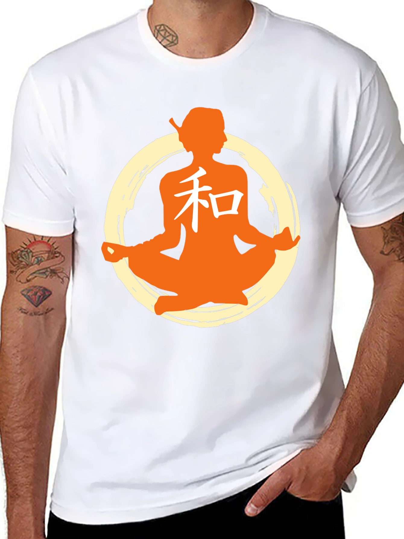 Zen Meditation Graphic T-Shirt - Black