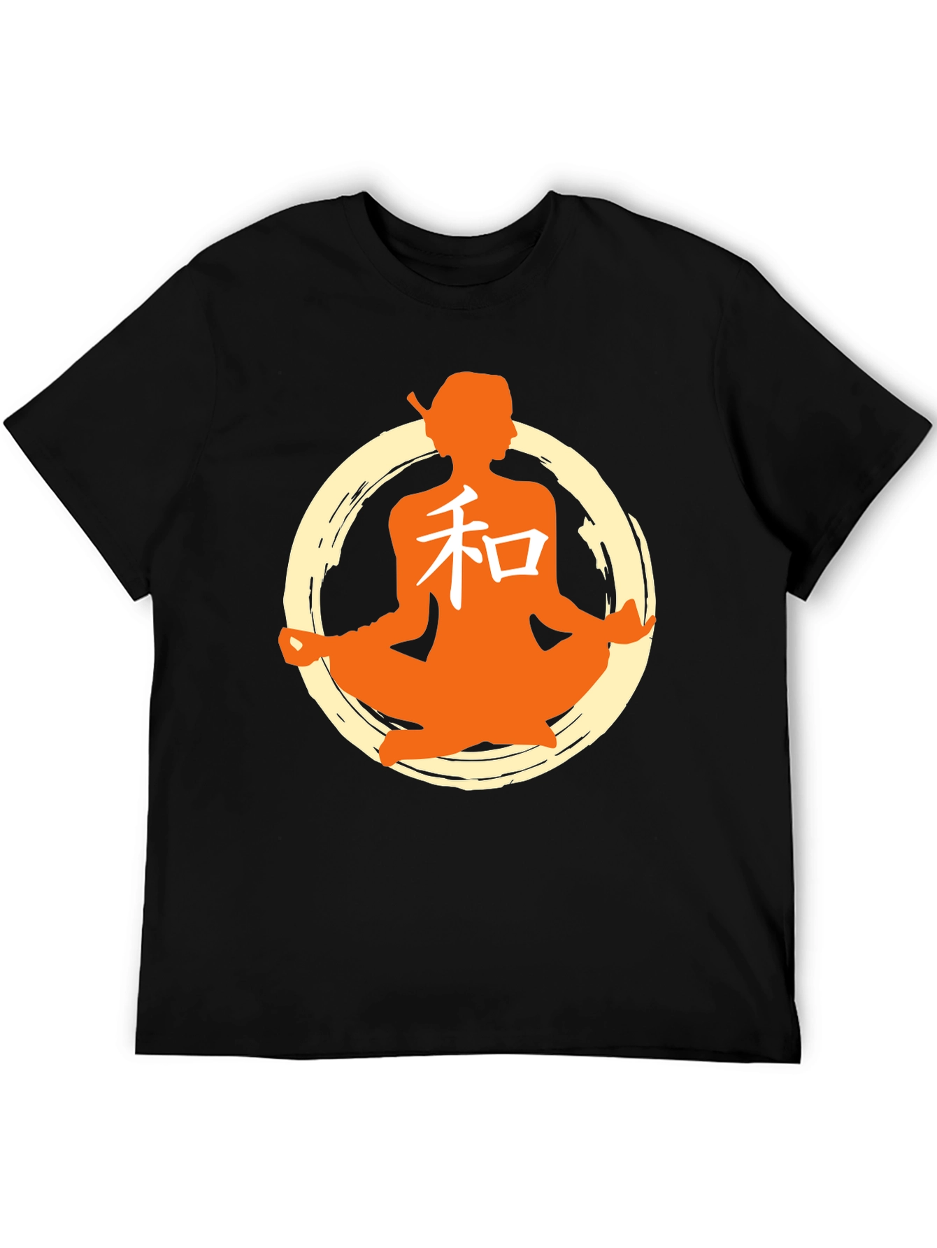 Zen Meditation Graphic T-Shirt - Black