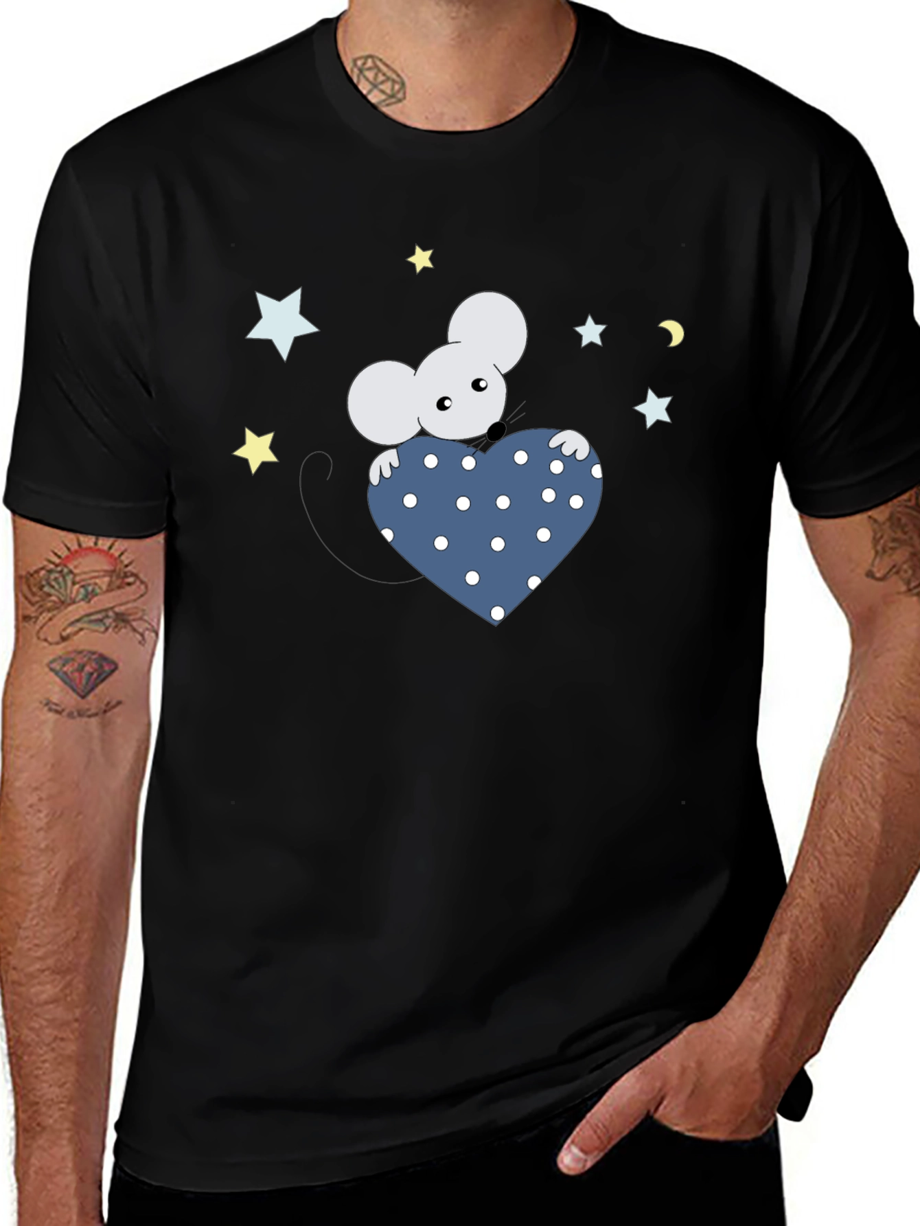 Cute Mouse Holding Heart T-Shirt