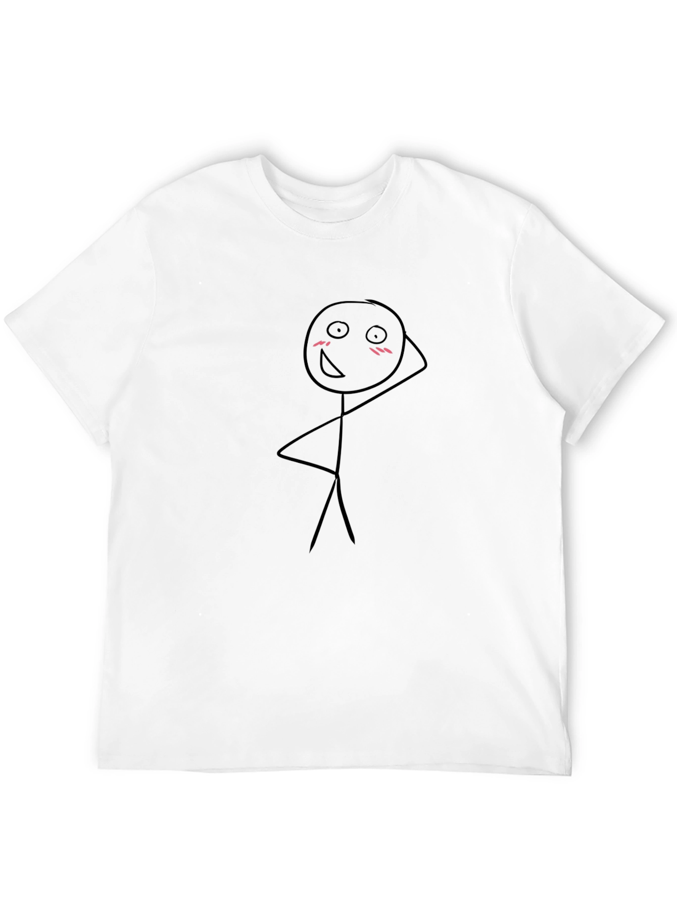 Funny Stick Figure Graphic Tee - Black Cotton Shirt