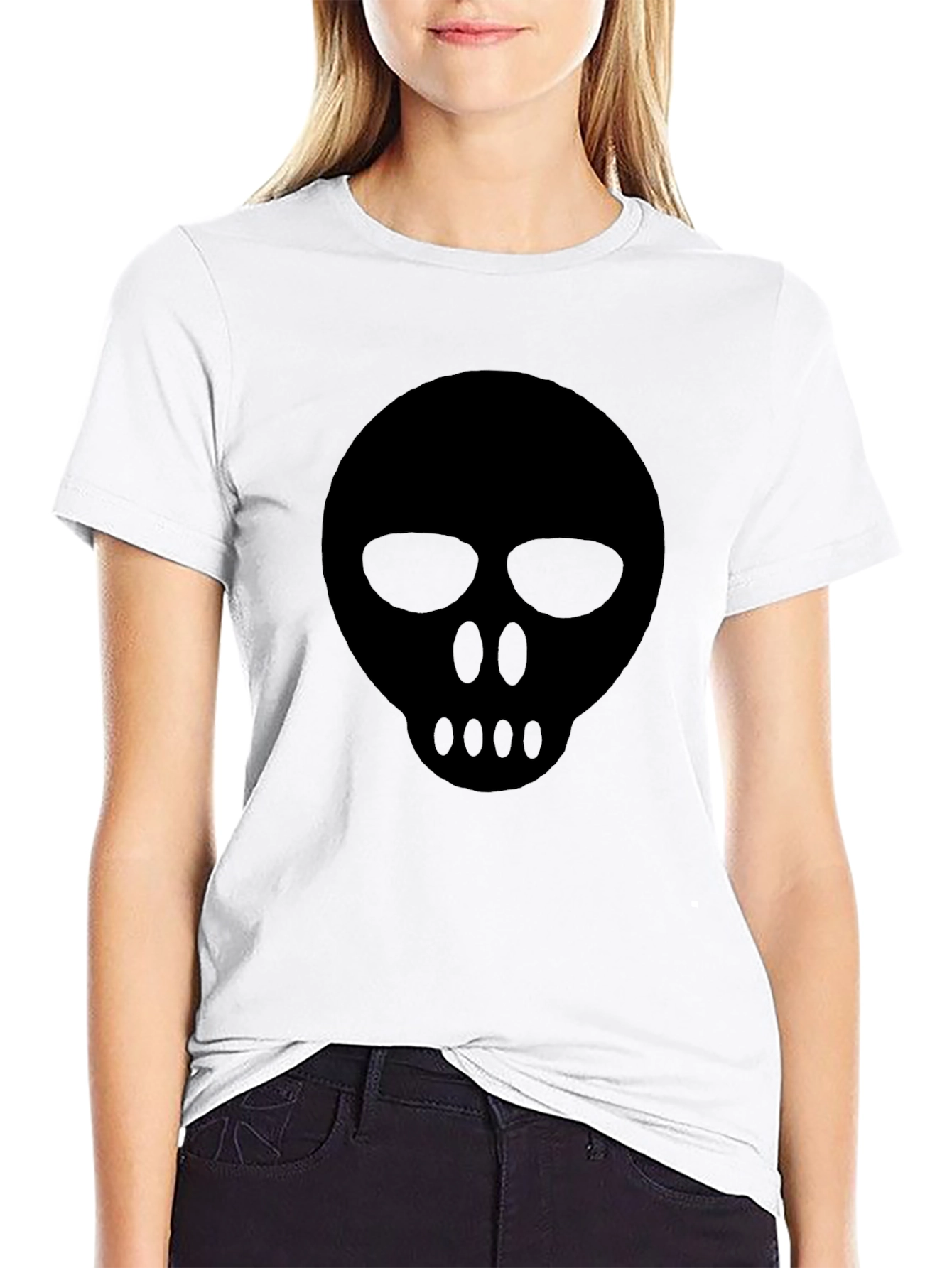 Mens Black Skull Graphic T-Shirt