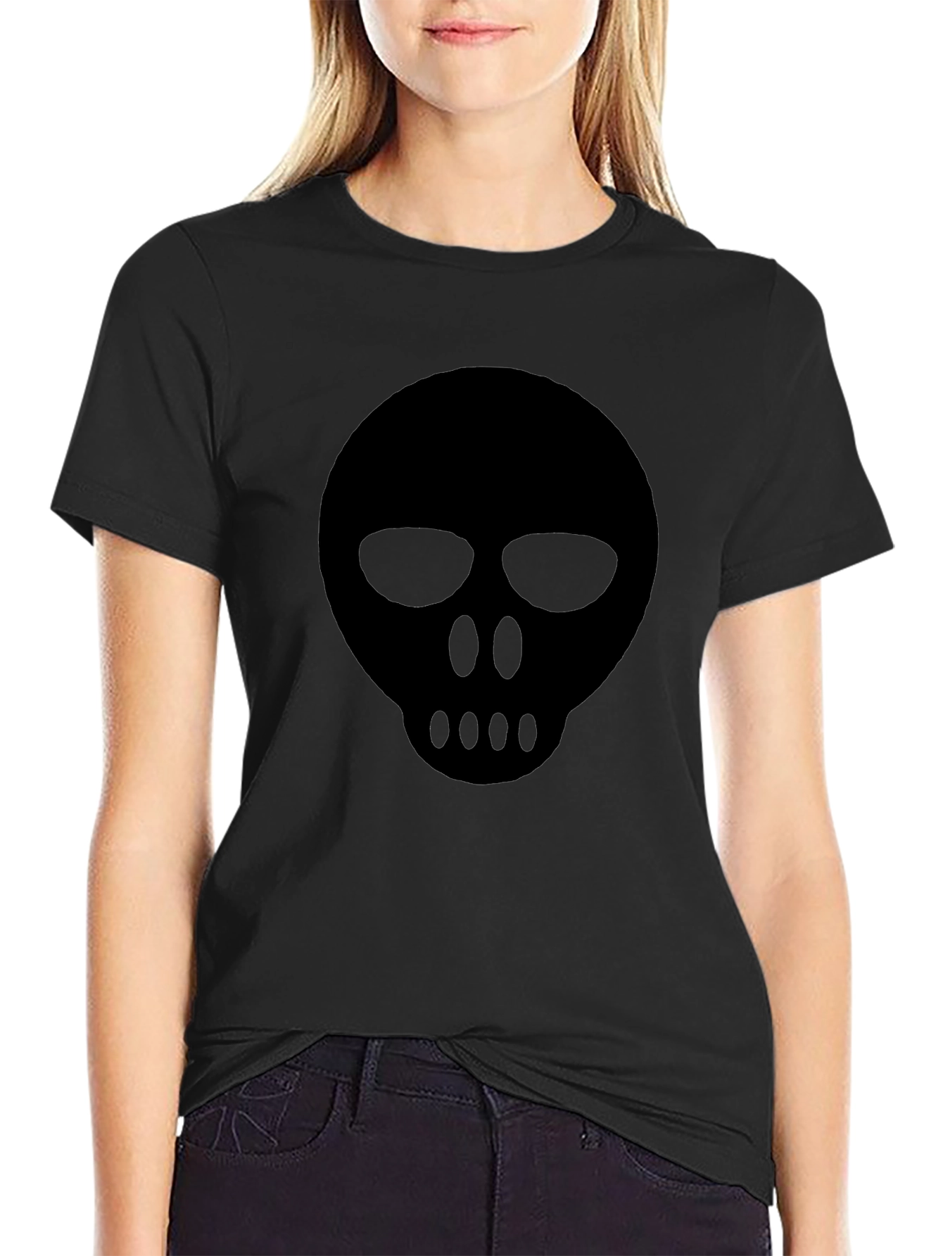 Mens Black Skull Graphic T-Shirt