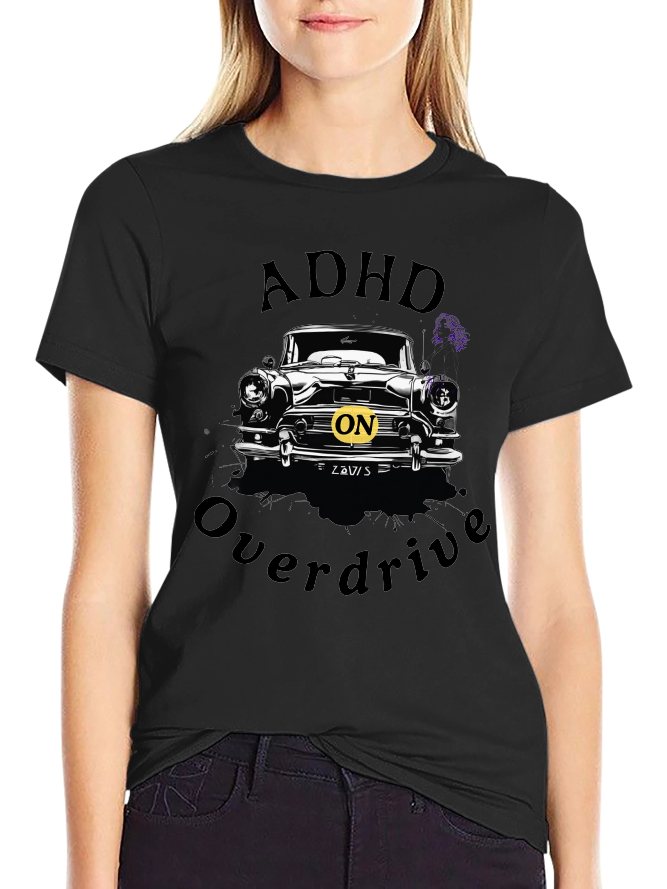 ADHD Overdrive Car Graphic T-Shirt