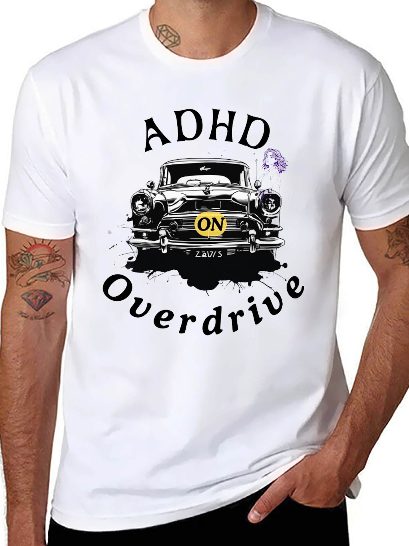 ADHD Overdrive Car Graphic T-Shirt