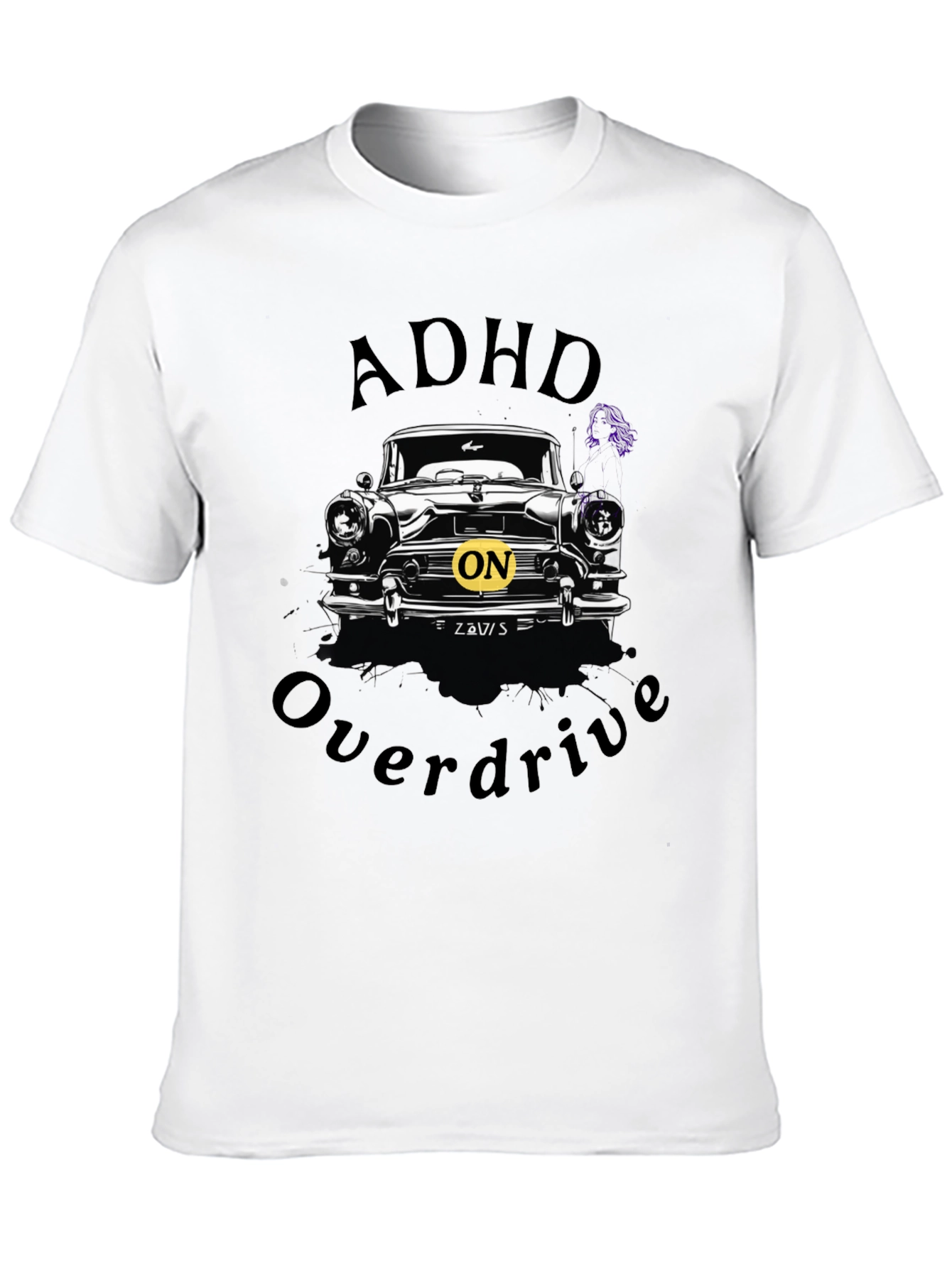 ADHD Overdrive Car Graphic T-Shirt