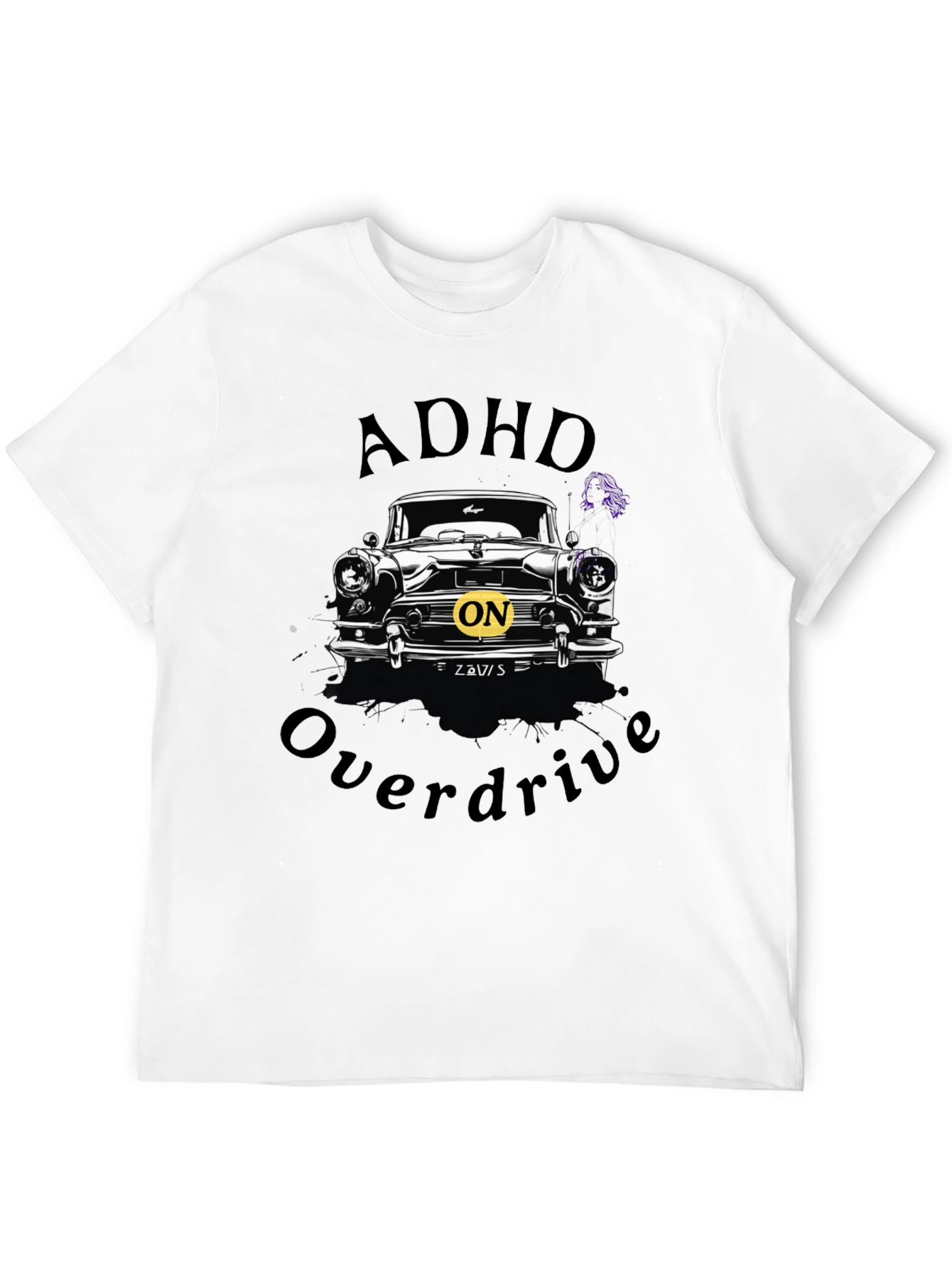 ADHD Overdrive Car Graphic T-Shirt