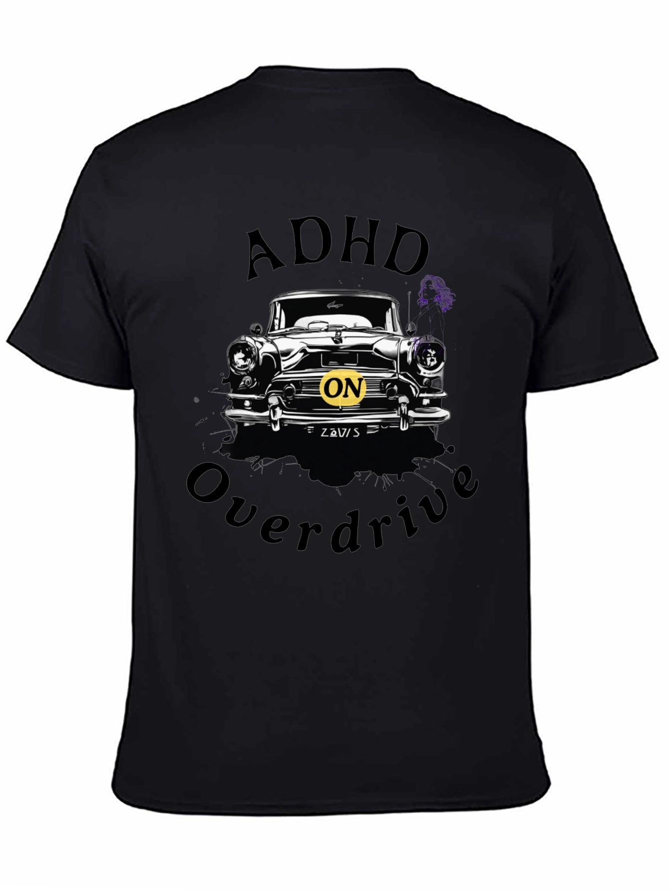 ADHD Overdrive Car Graphic T-Shirt