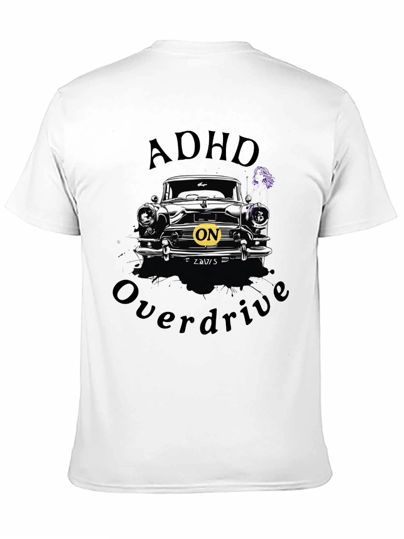 ADHD Overdrive Car Graphic T-Shirt