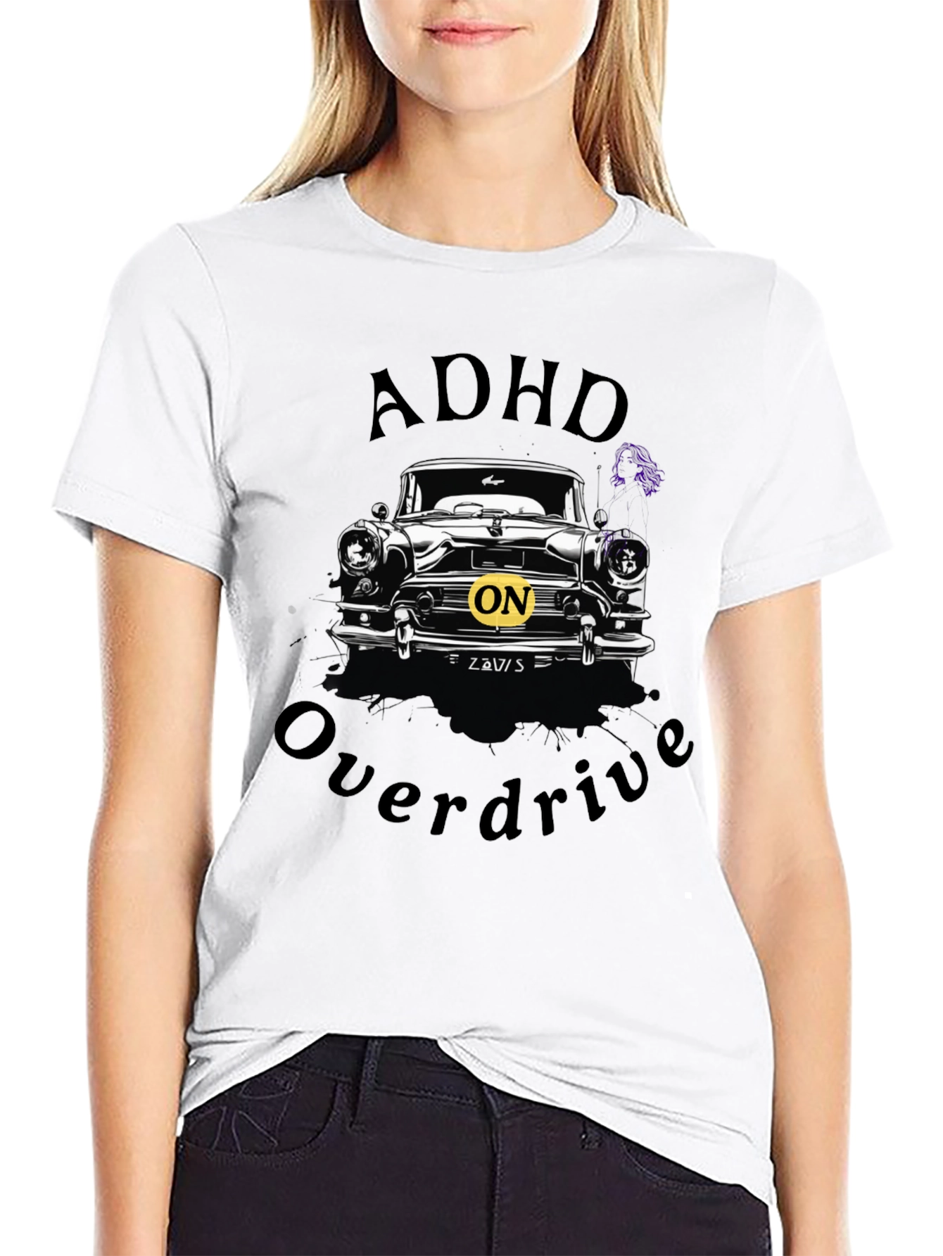 ADHD Overdrive Car Graphic T-Shirt