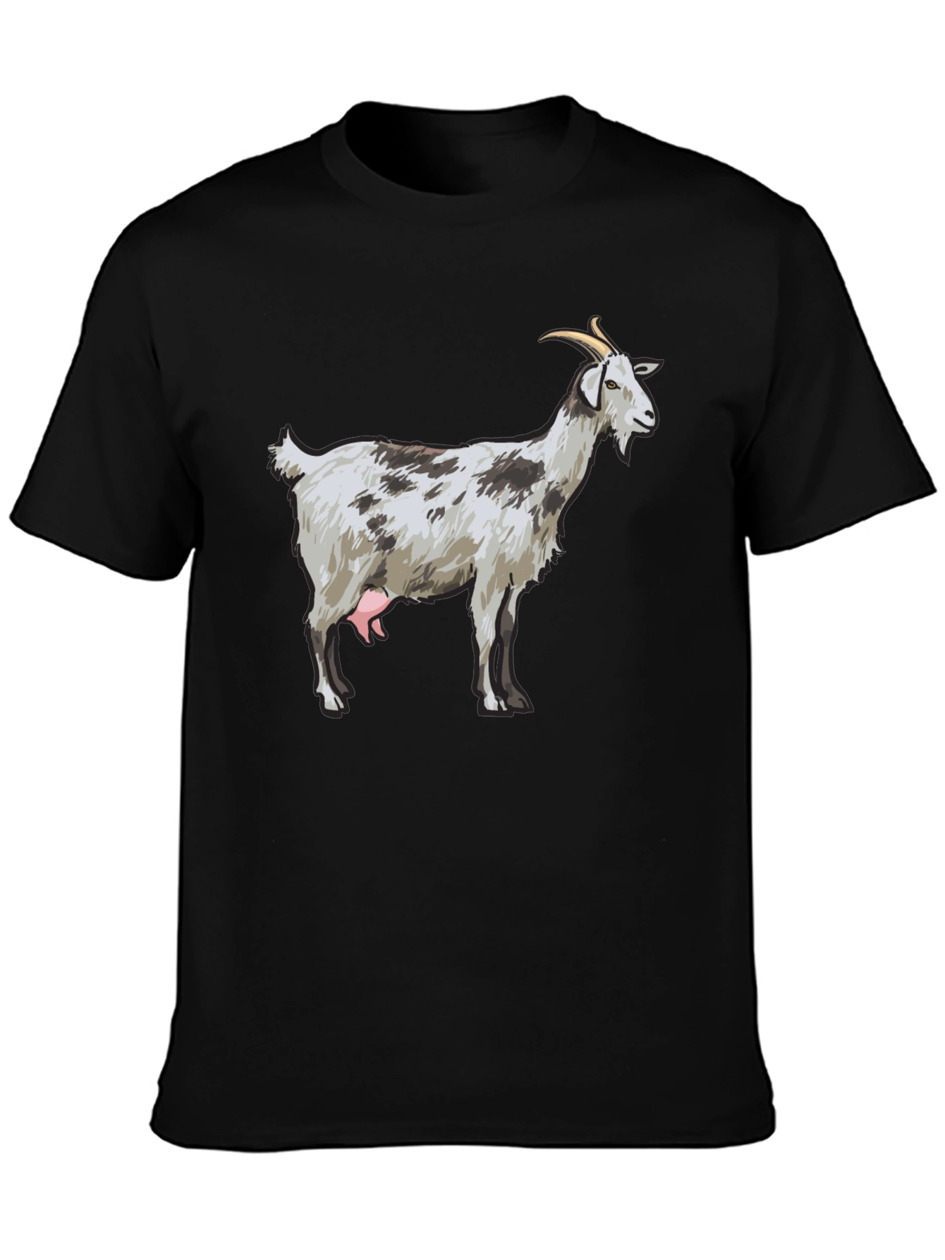 Goat Graphic Tee - Black Cotton T-Shirt