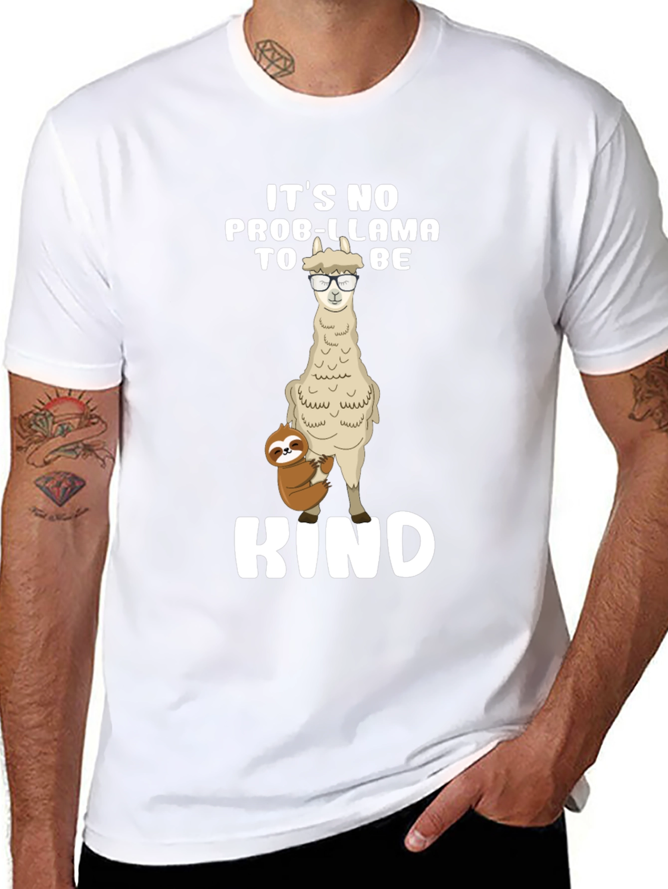 No Prob-Llama To Be Kind Black T-Shirt