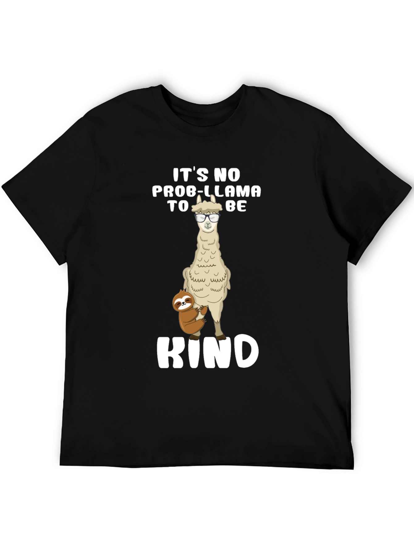 No Prob-Llama To Be Kind Black T-Shirt