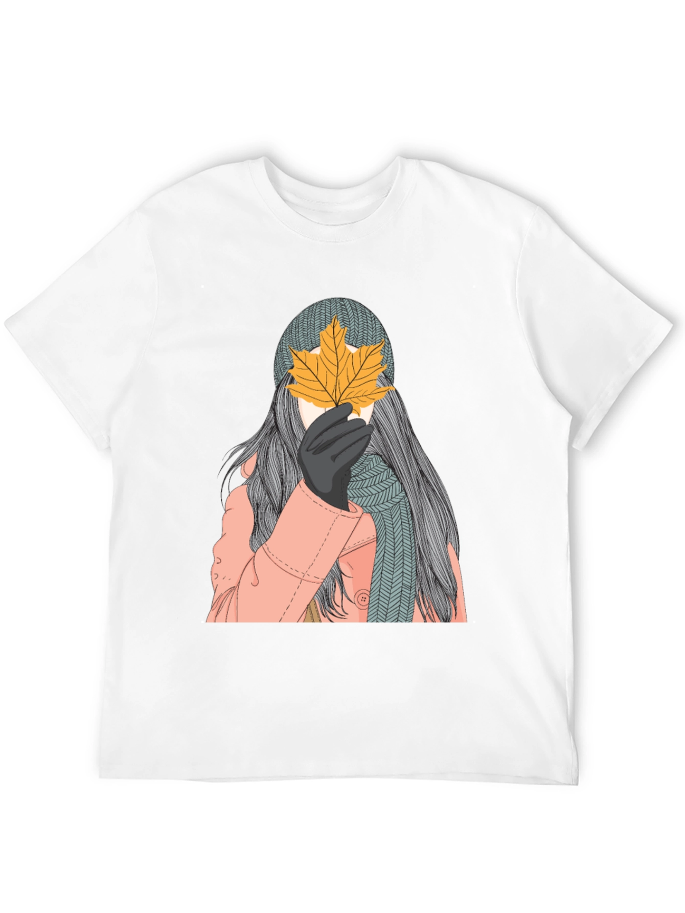 Autumn Leaf Graphic Black T-Shirt